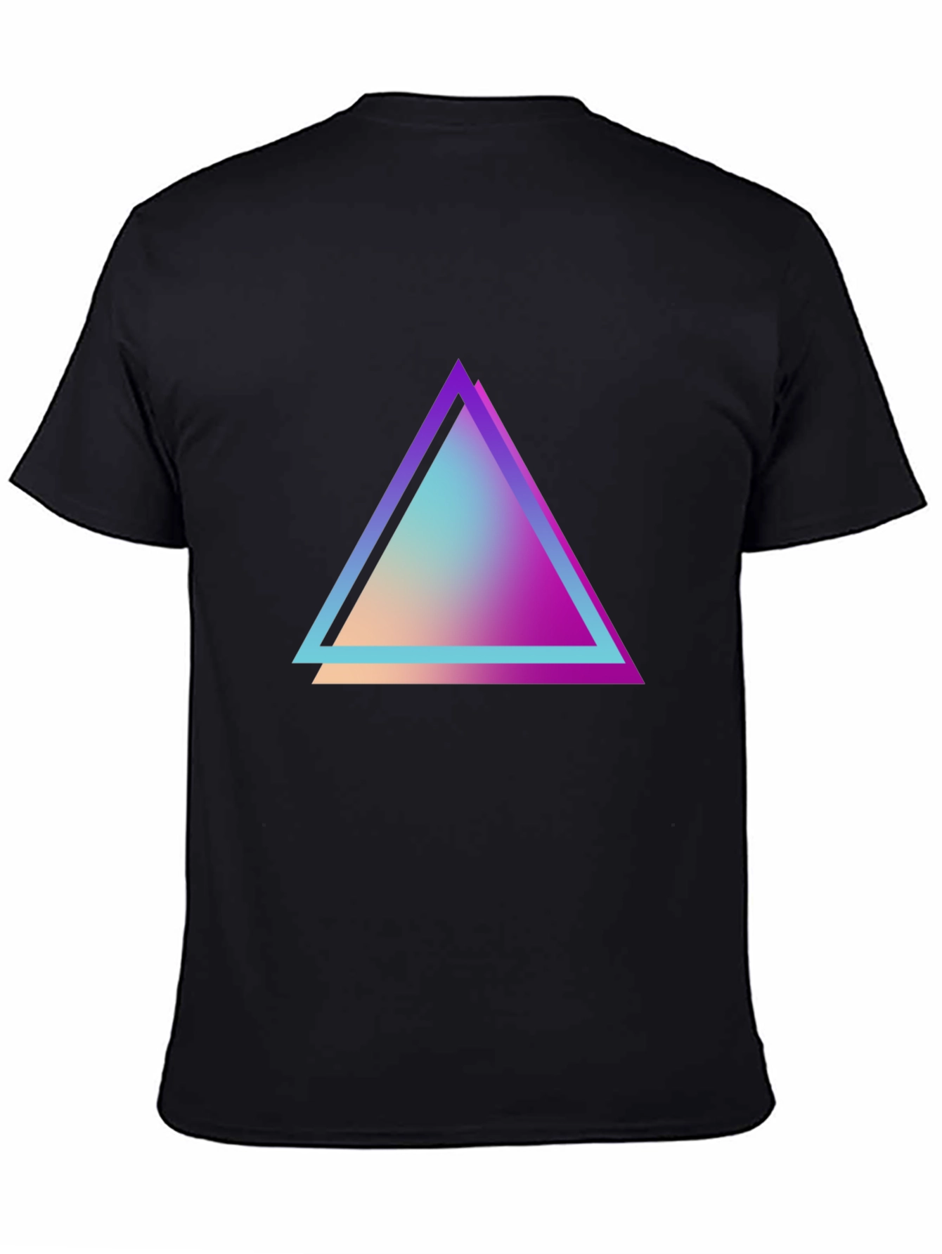 Retro Triangle Graphic Tee - Black