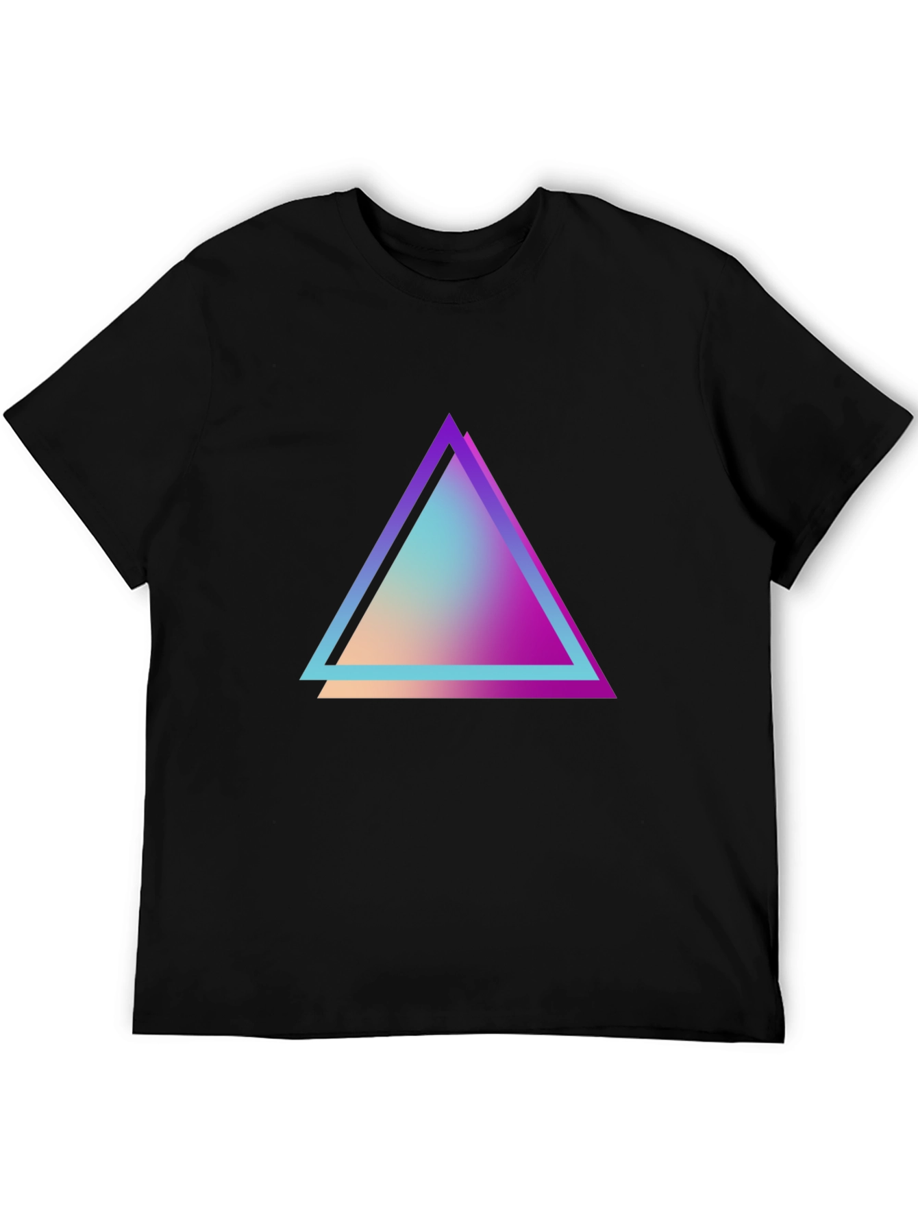 Retro Triangle Graphic Tee - Black