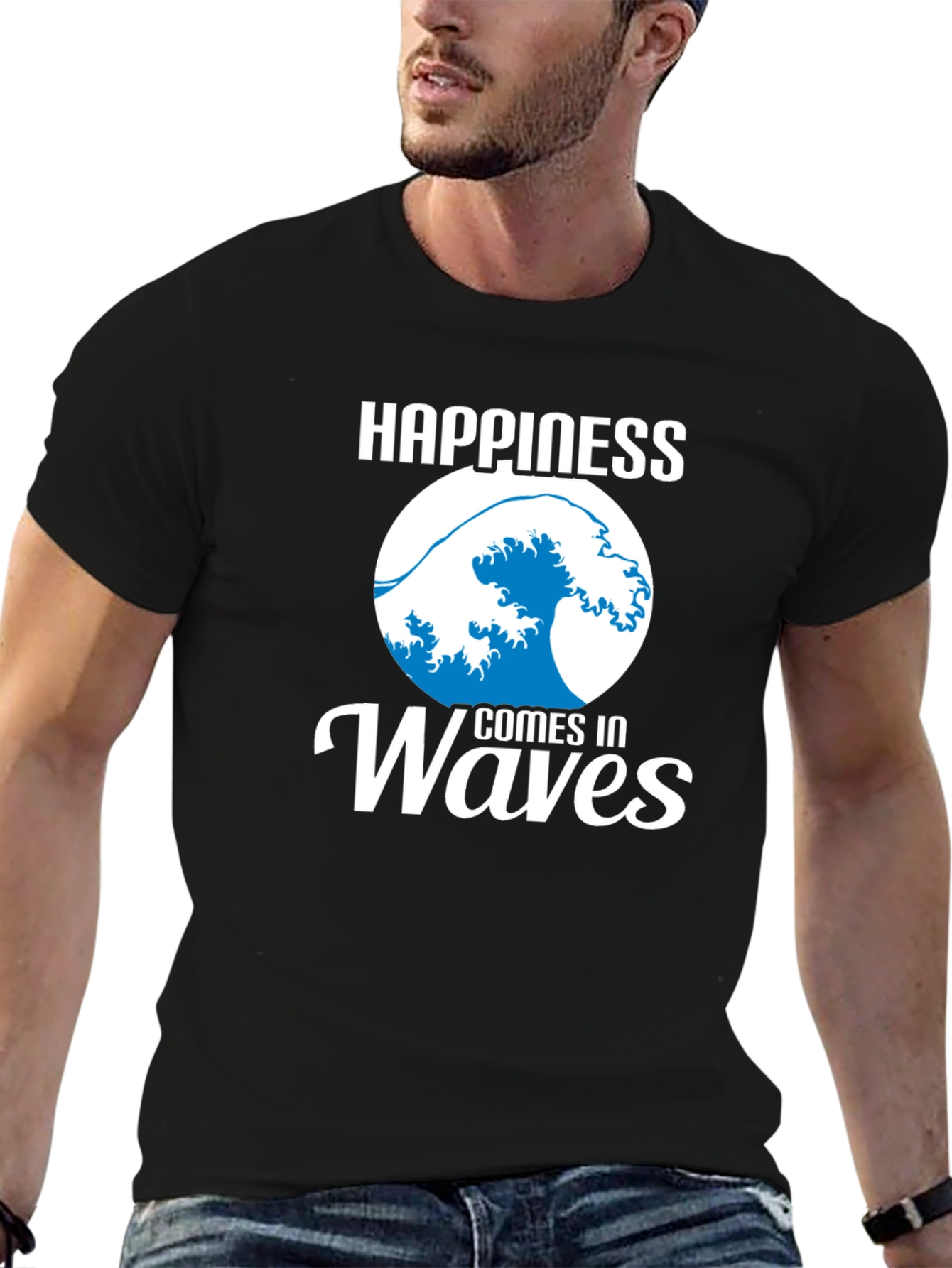 Happiness Comes in Waves Graphic T-Shirt