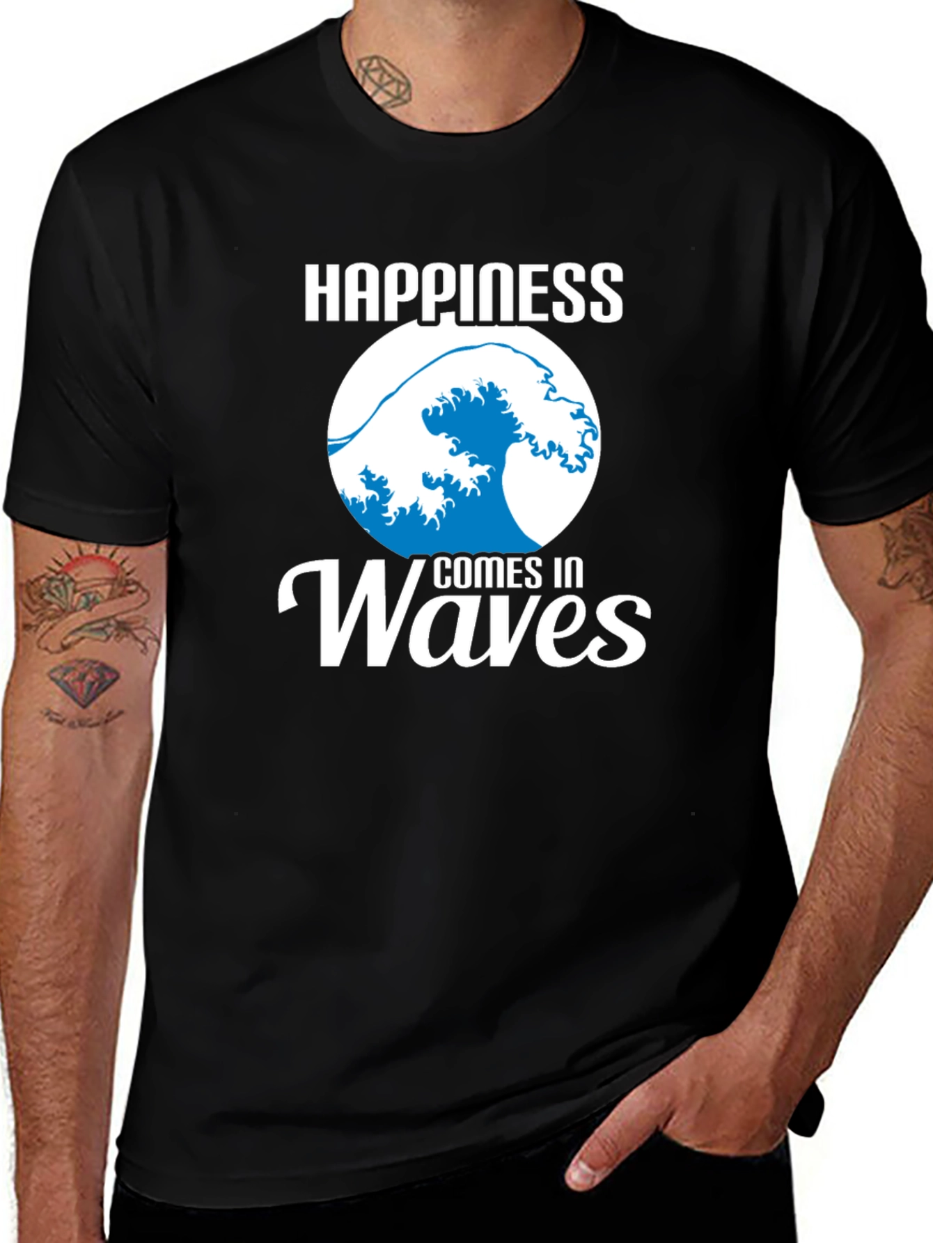 Happiness Comes in Waves Graphic T-Shirt