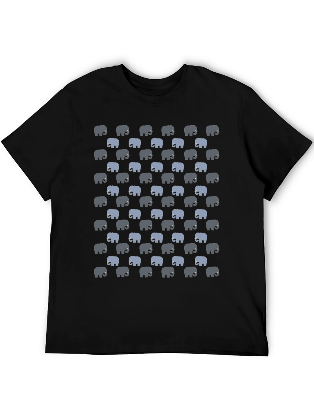Elephant Print T-Shirt - Black