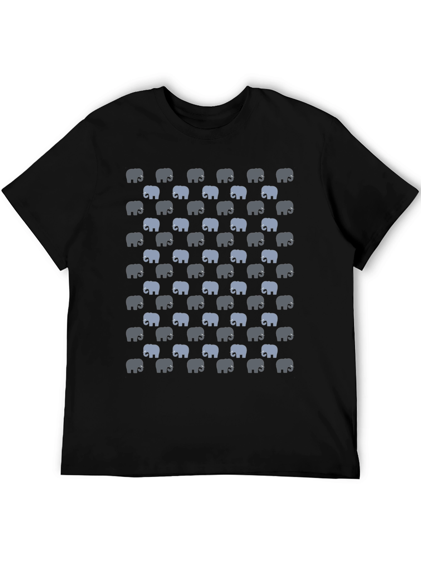 Elephant Print T-Shirt - Black