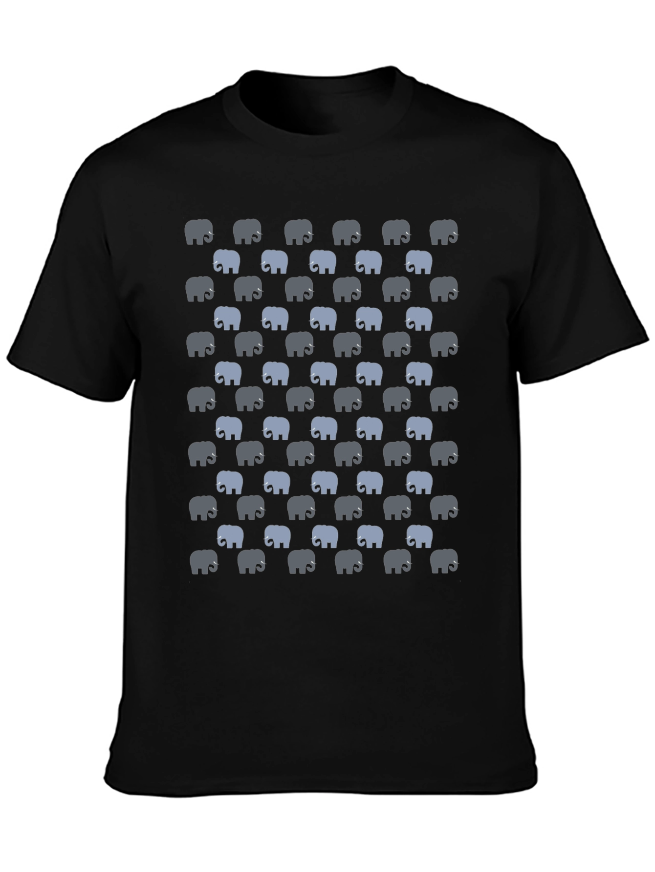 Elephant Print T-Shirt - Black