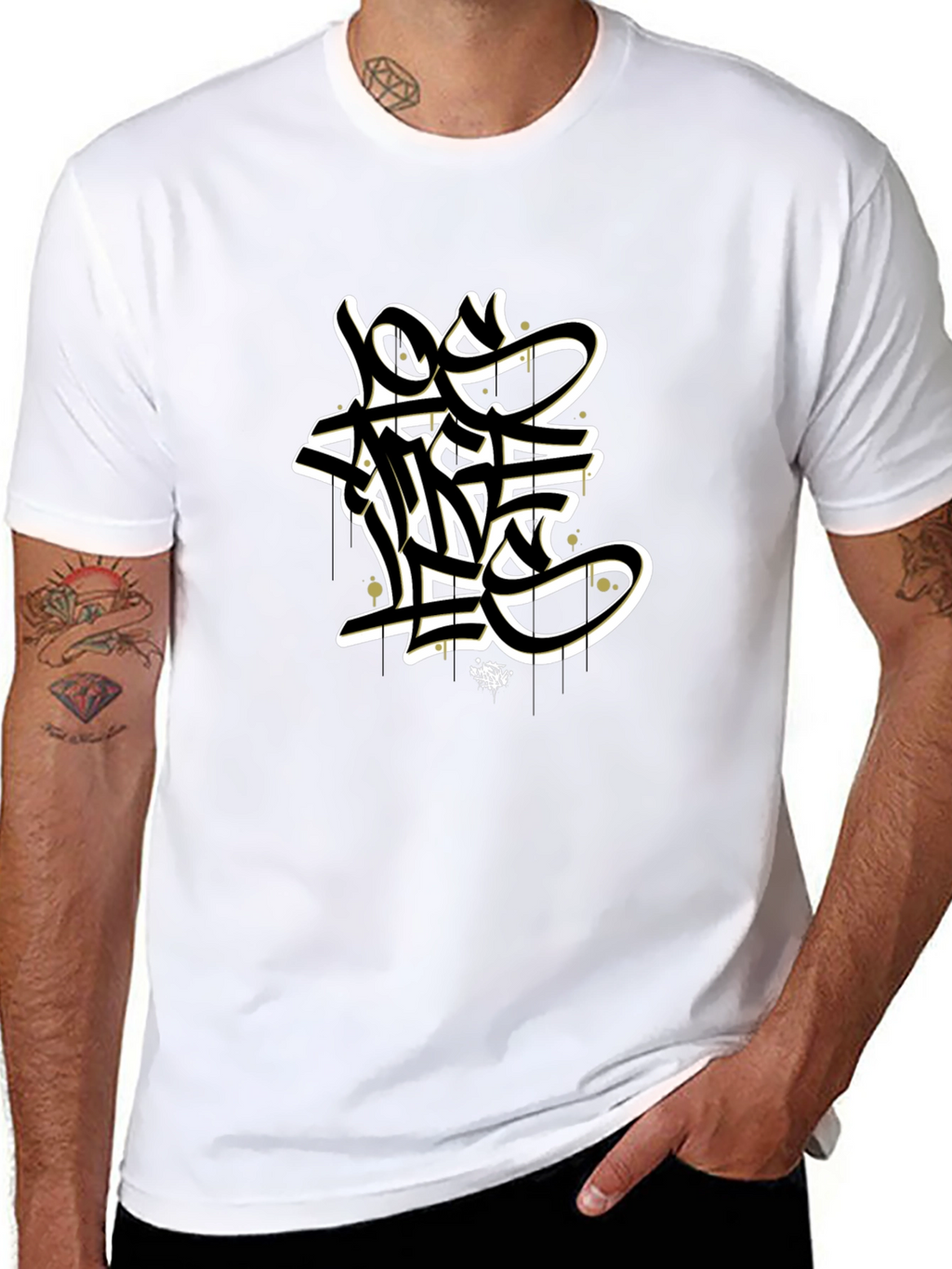 Graffiti Style Black Graphic T-Shirt