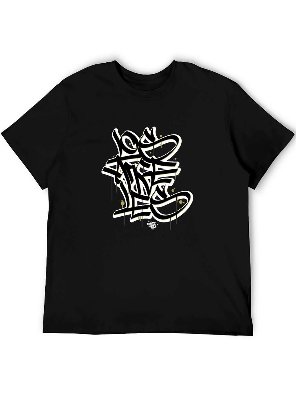 Graffiti Style Black Graphic T-Shirt