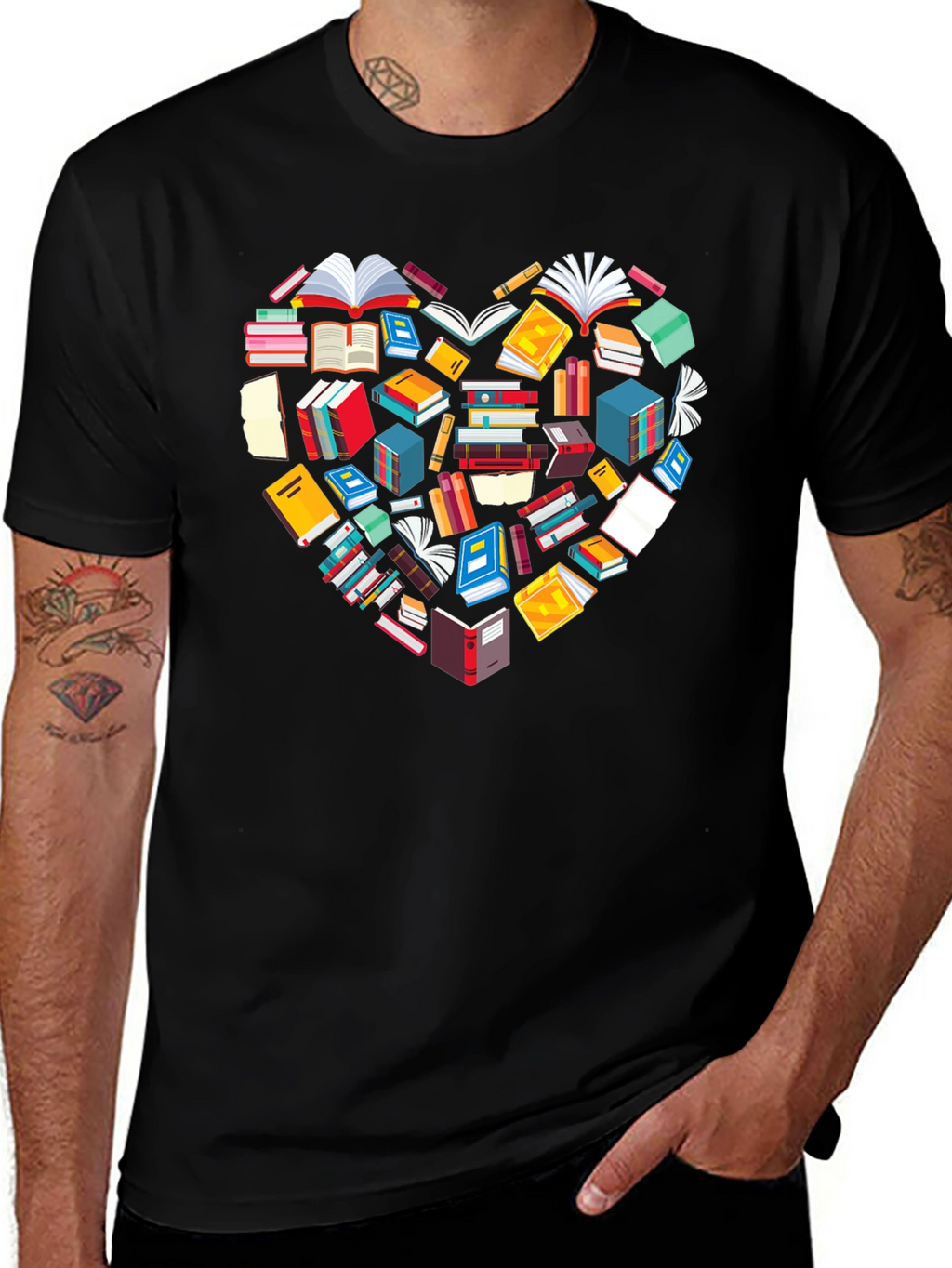 Book Lover Heart Graphic Tee