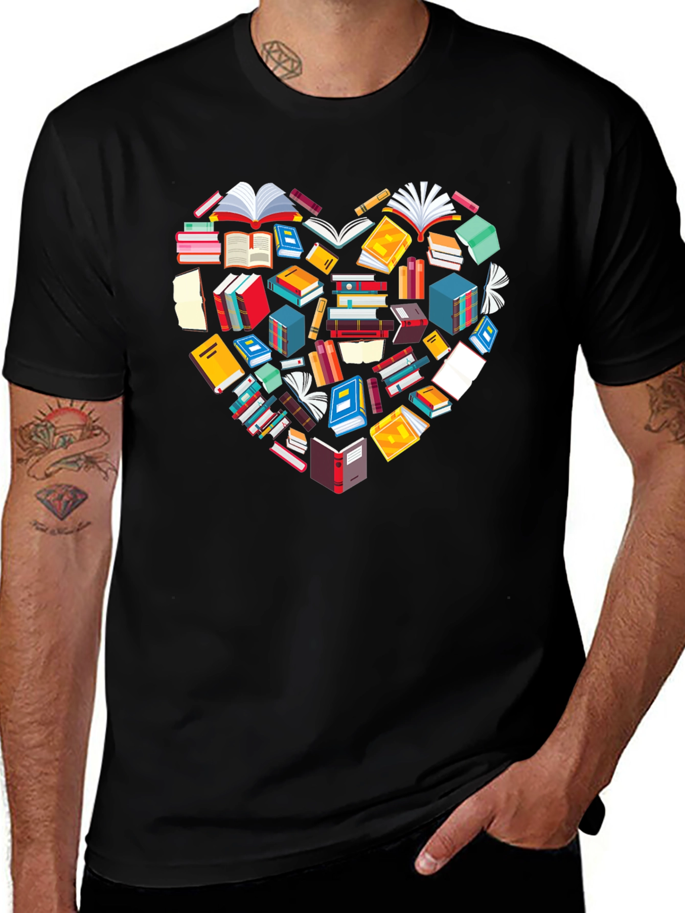 Book Lover Heart Graphic Tee