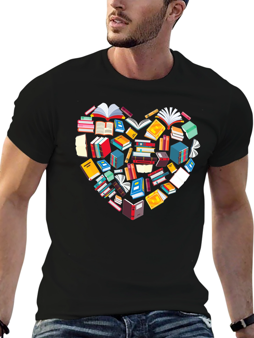 Book Lover Heart Graphic Tee