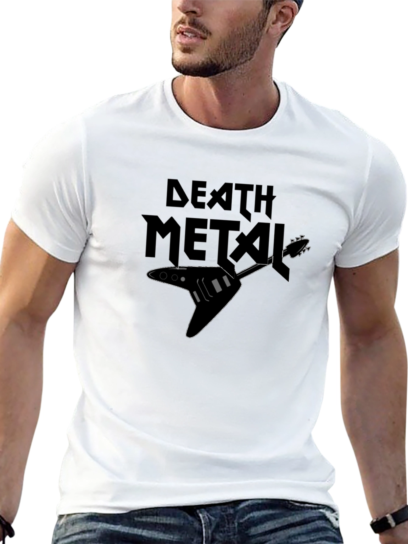 Death Metal Guitar T-Shirt - Black Graphic Tee