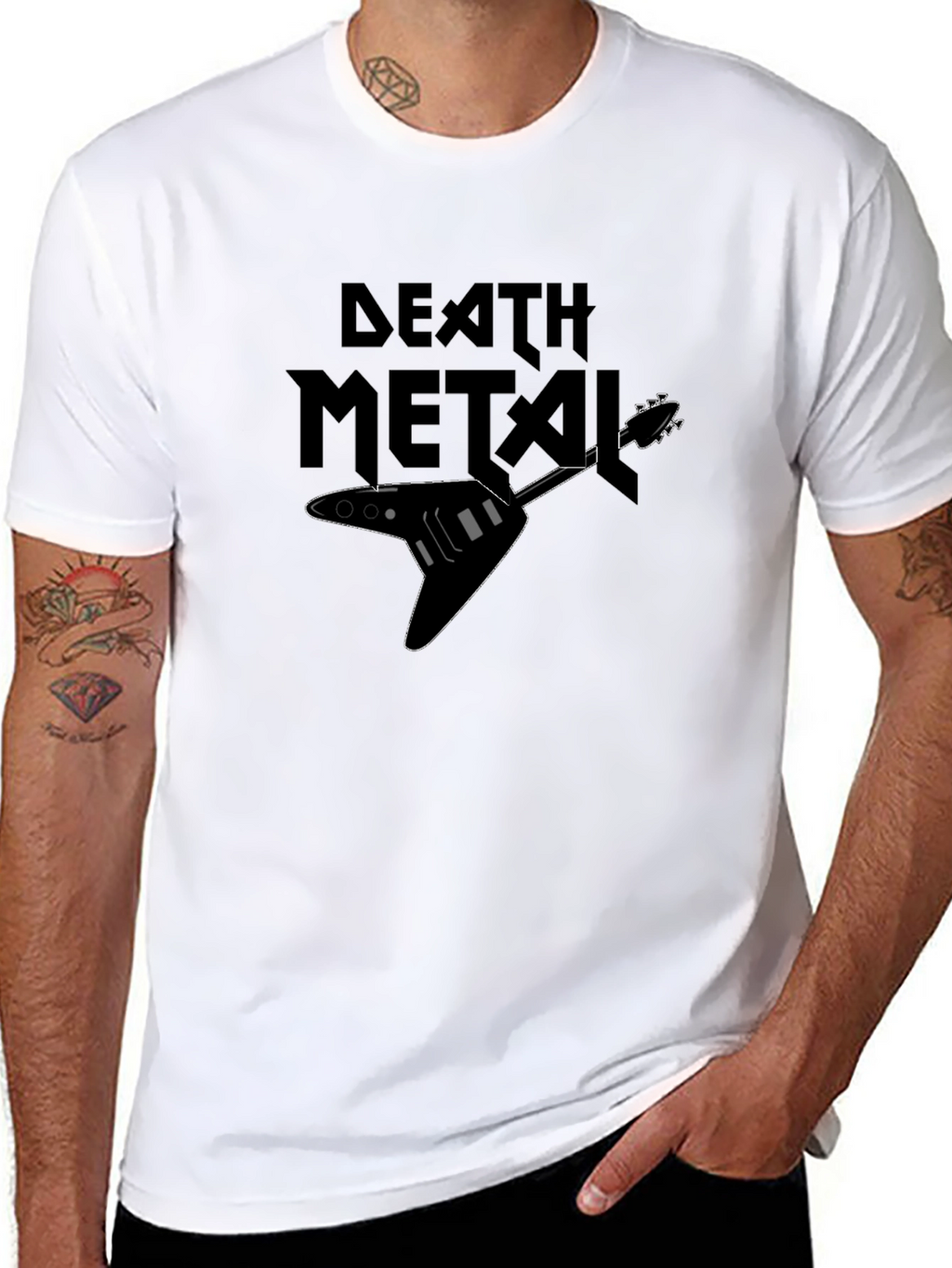 Death Metal Guitar T-Shirt - Black Graphic Tee