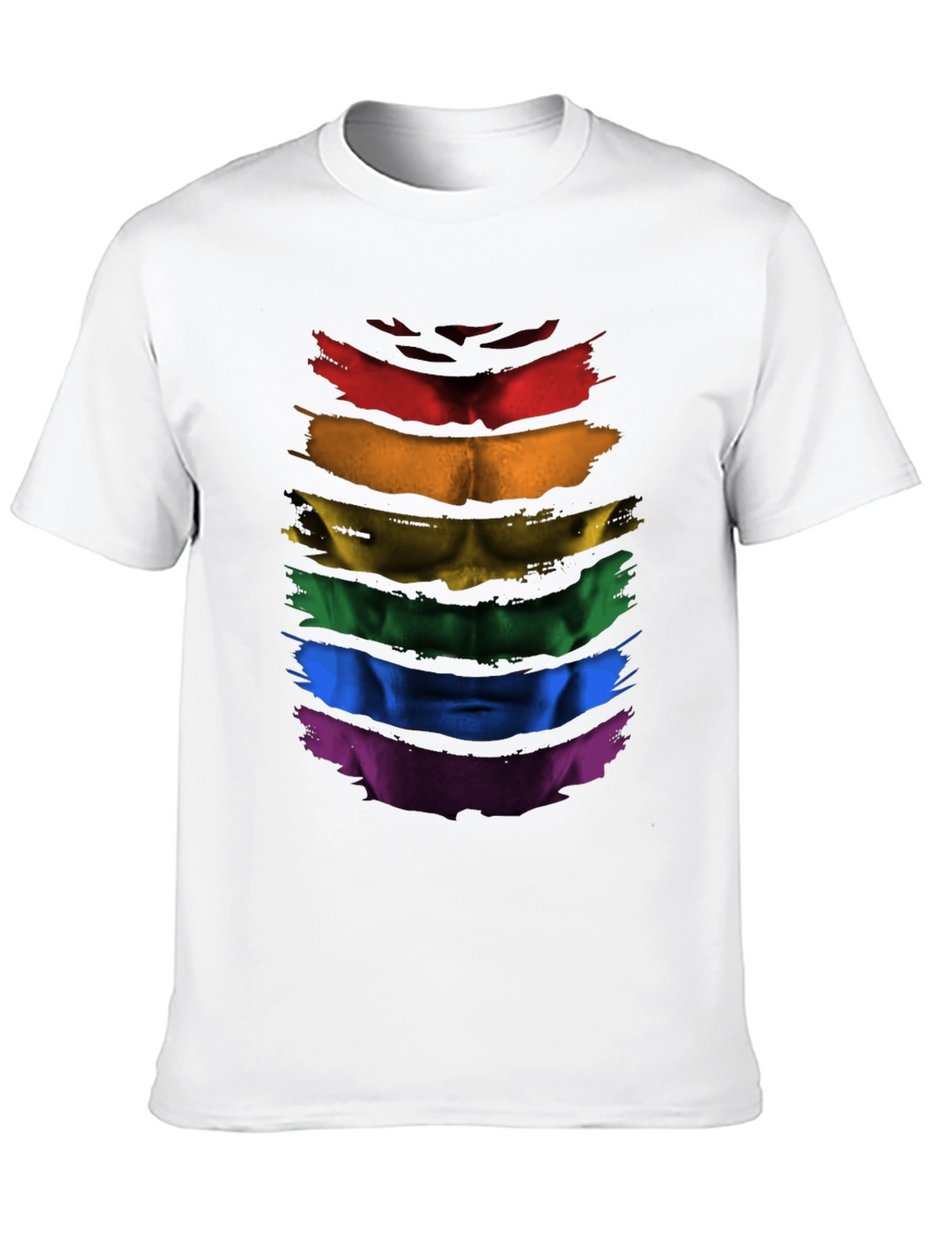Rainbow Pride Abs T-Shirt - LGBTQ+ Athleisure Top
