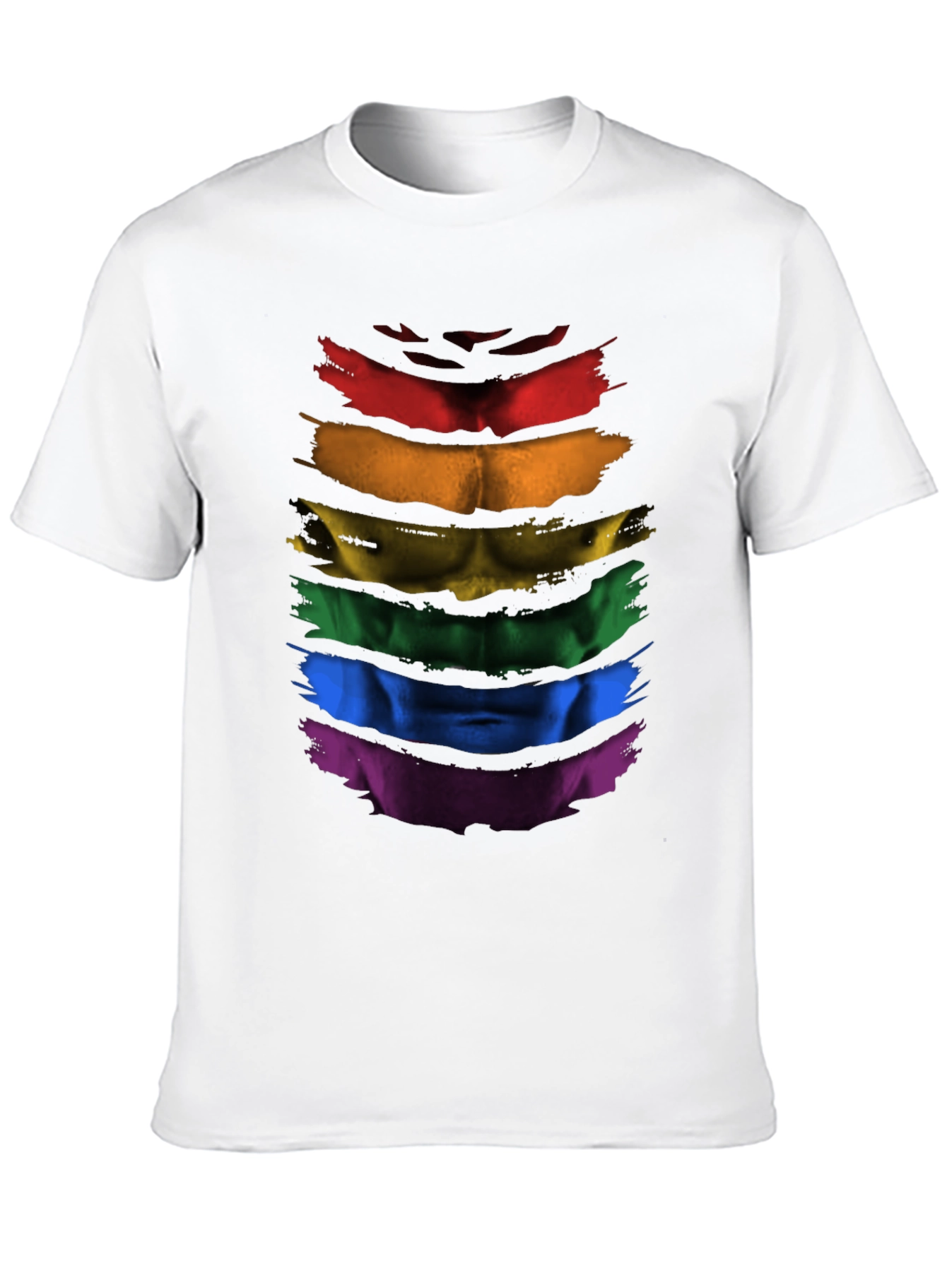 Rainbow Pride Abs T-Shirt - LGBTQ+ Athleisure Top