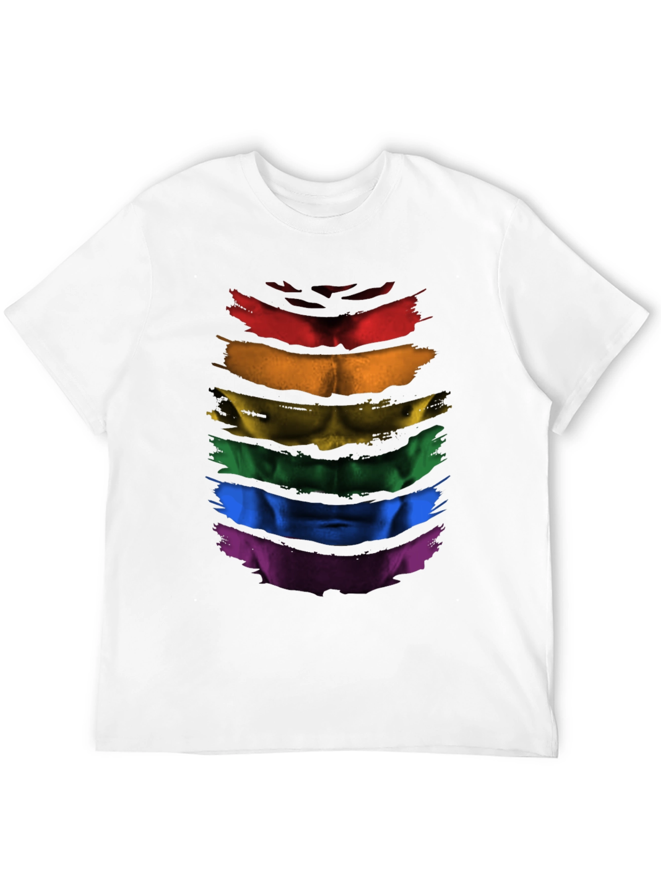 Rainbow Pride Abs T-Shirt - LGBTQ+ Athleisure Top