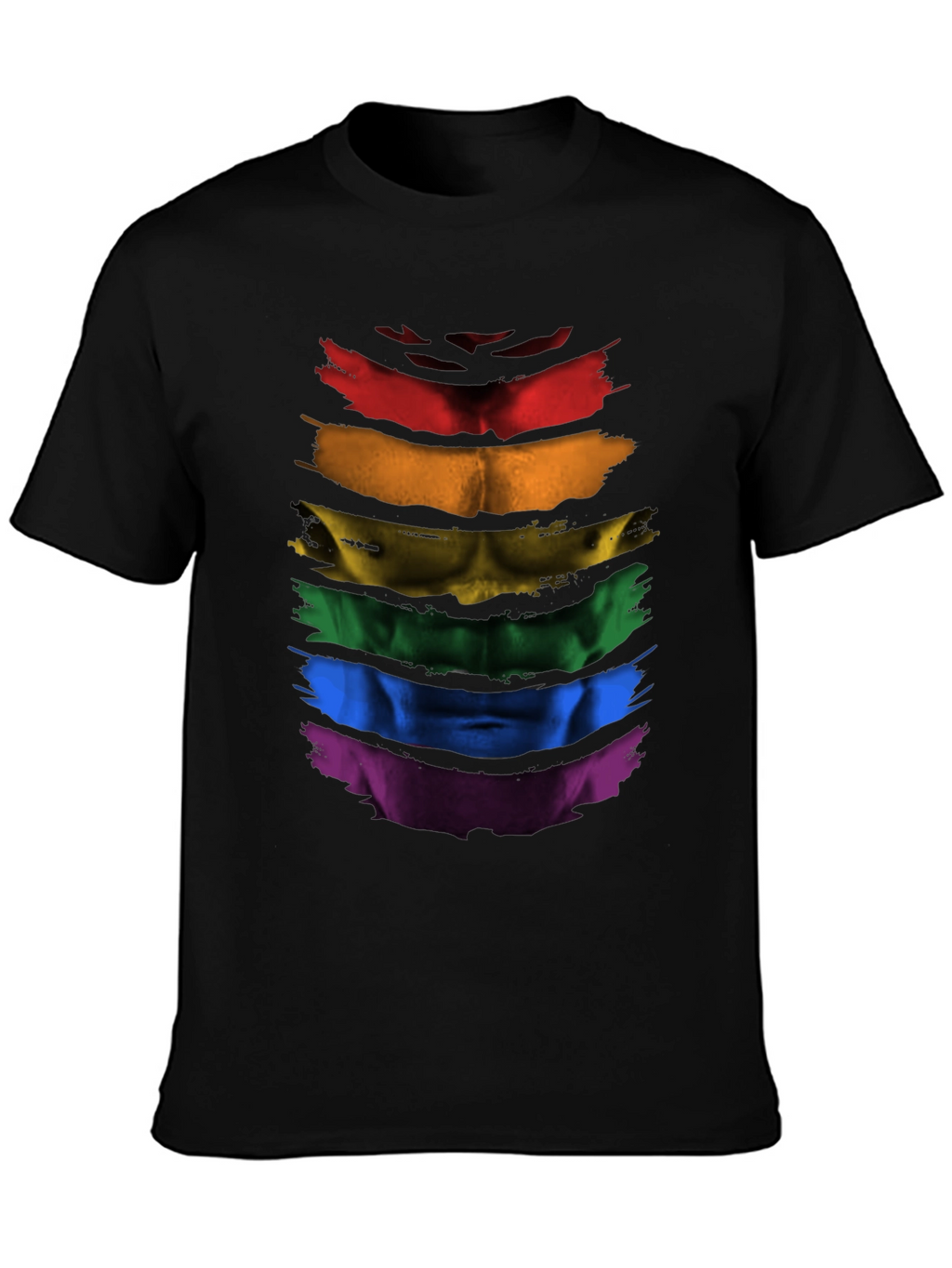 Rainbow Pride Abs T-Shirt - LGBTQ+ Athleisure Top