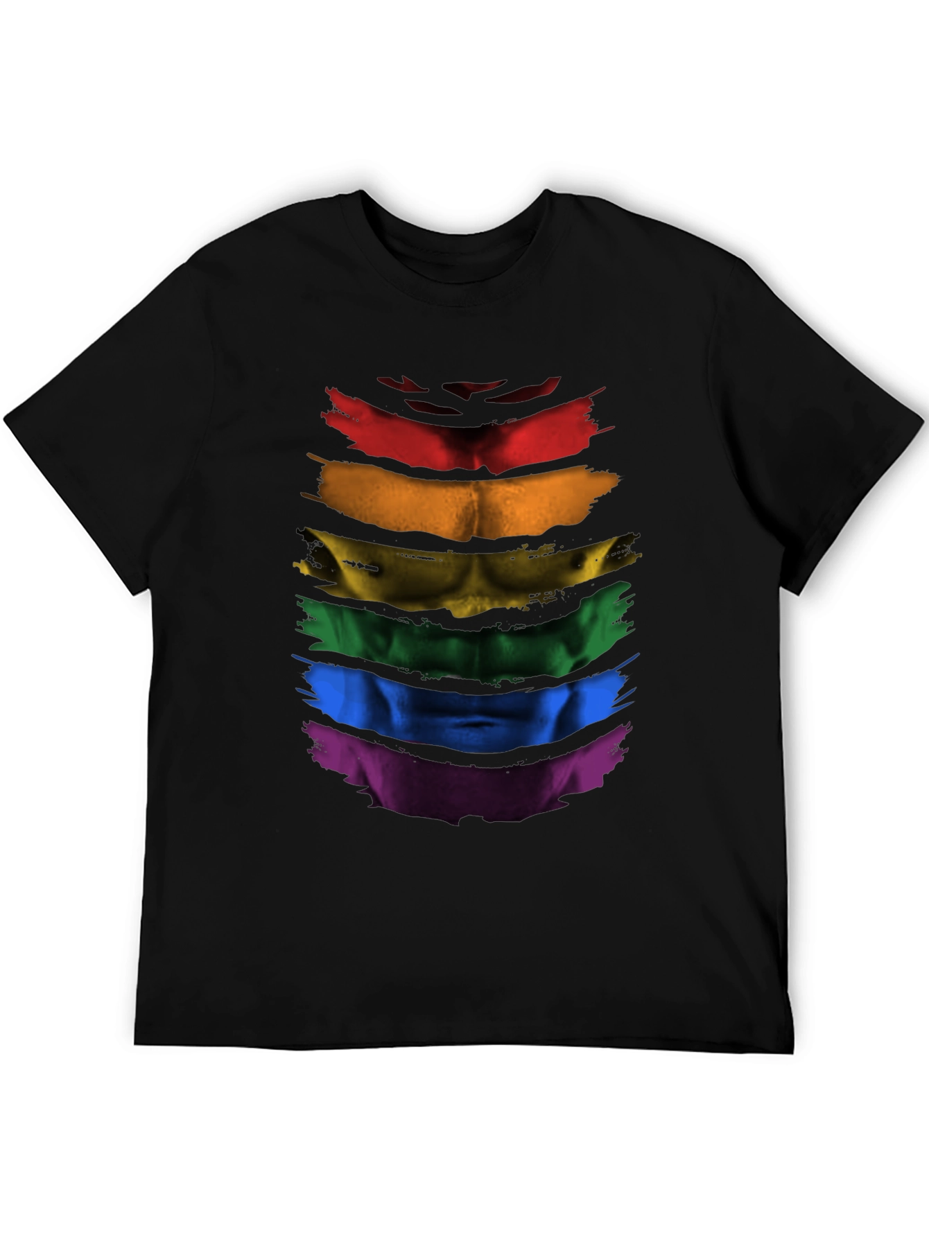 Rainbow Pride Abs T-Shirt - LGBTQ+ Athleisure Top