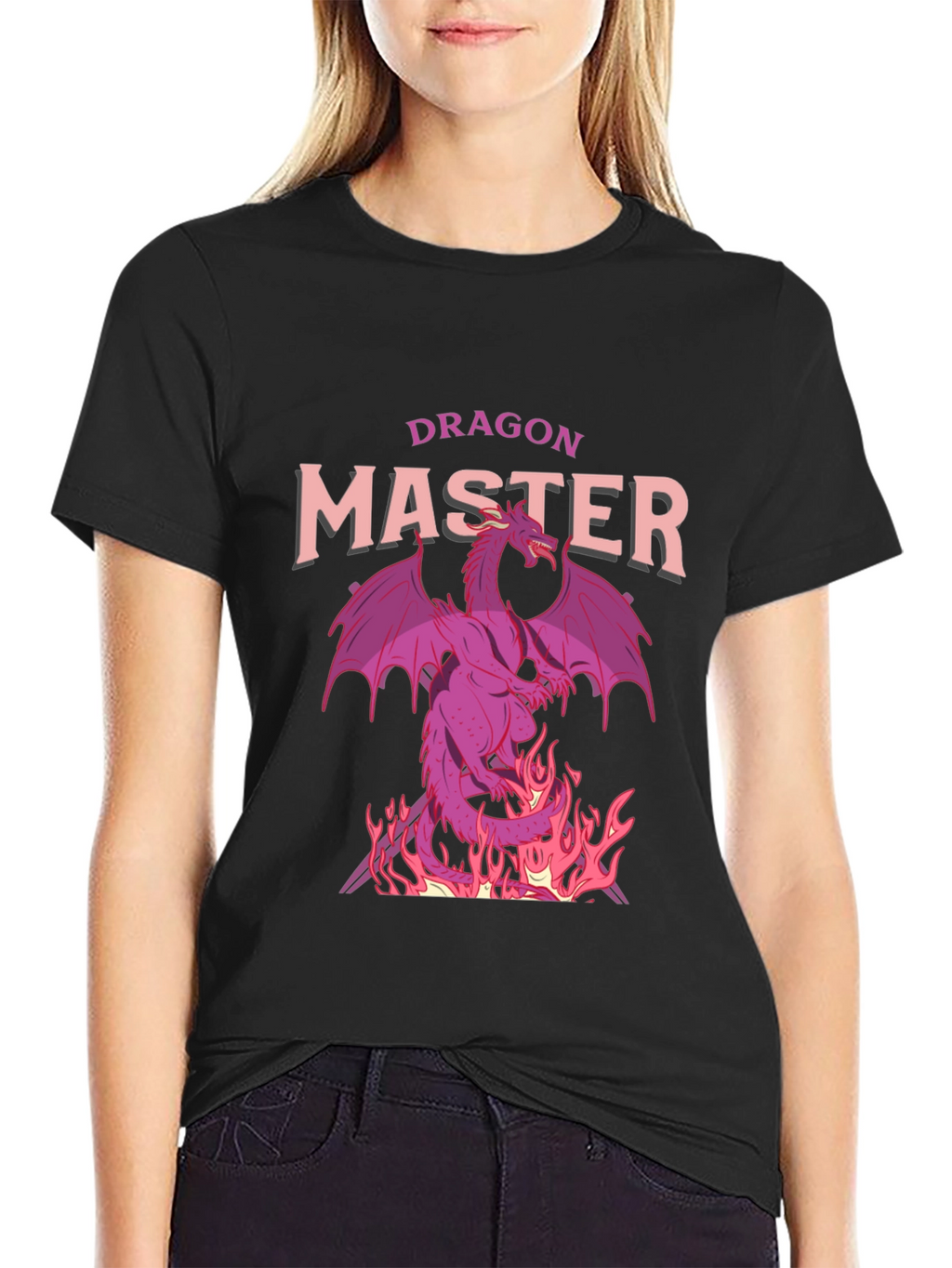 Dragon Master Graphic Tee - Black Cotton T-Shirt