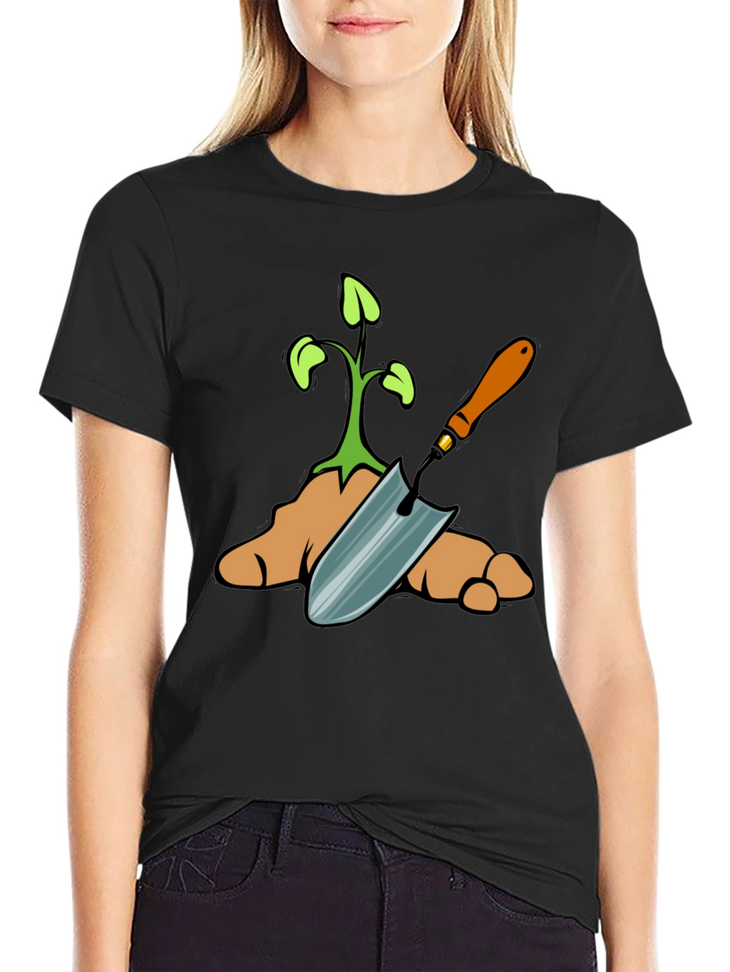 Gardeners Sprout Graphic Tee - Black Cotton T-Shirt