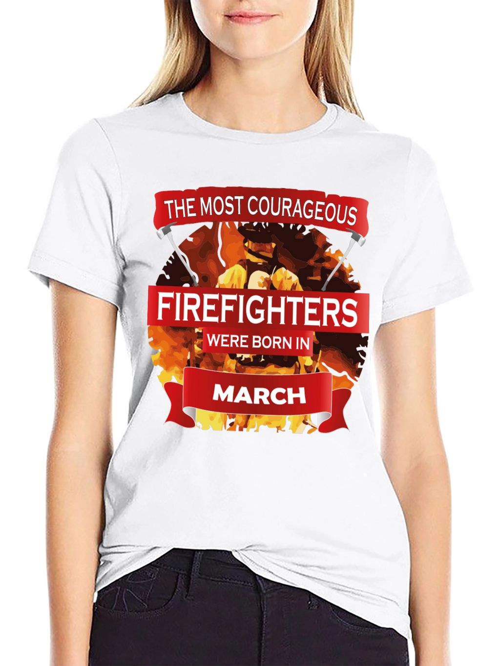 Courageous Firefighters Born in March T-Shirt