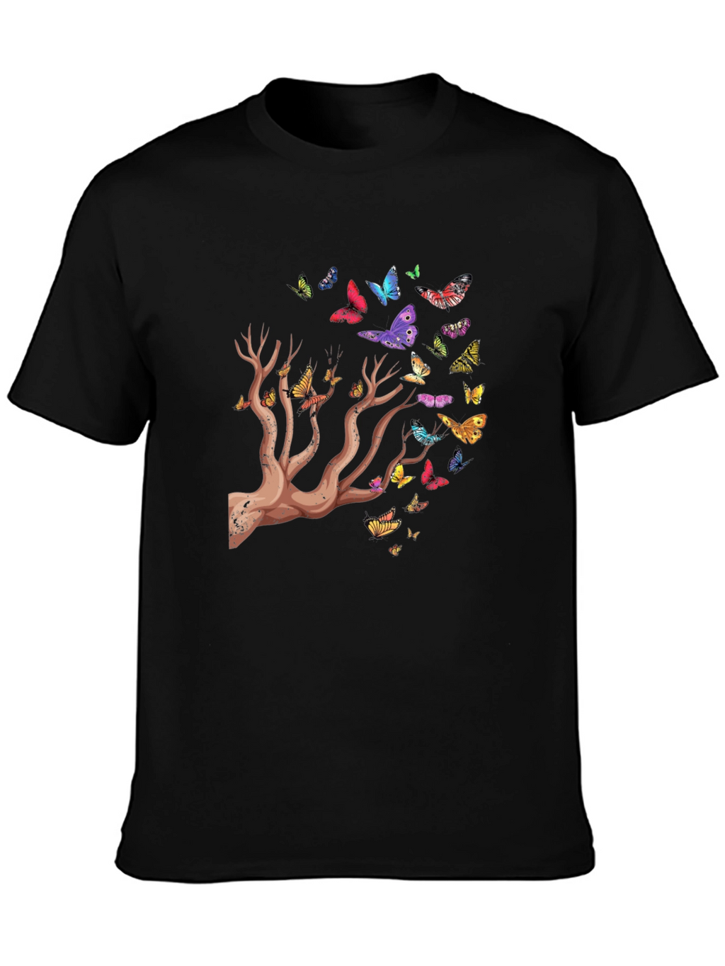 Butterfly Tree Graphic T-Shirt - Stylish Mens Tee