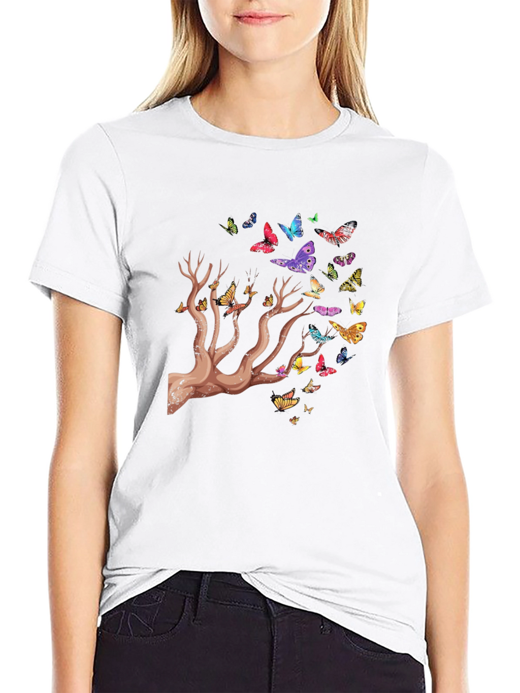Butterfly Tree Graphic T-Shirt - Stylish Mens Tee