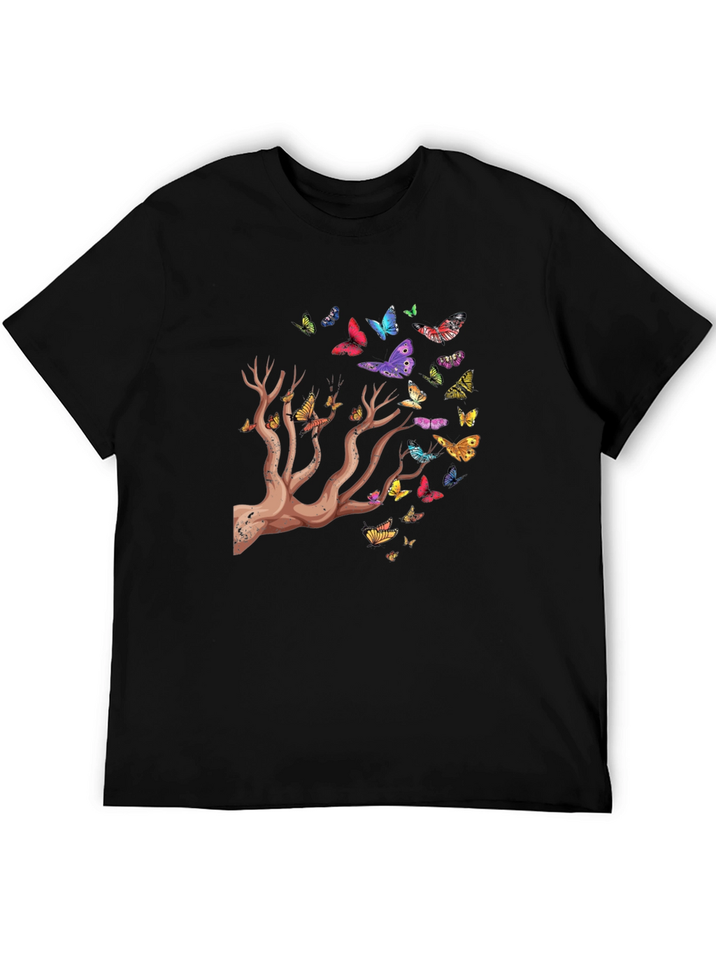 Butterfly Tree Graphic T-Shirt - Stylish Mens Tee