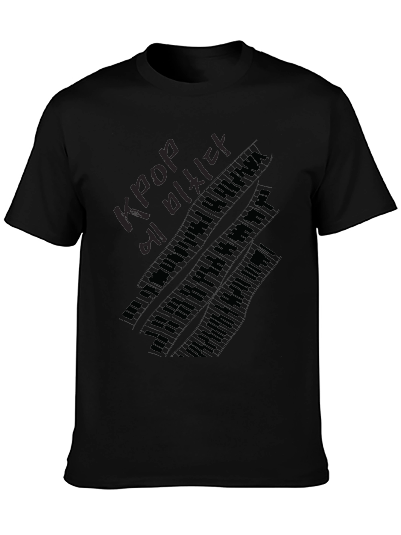 Kpop Lover Piano Keys Black T-Shirt