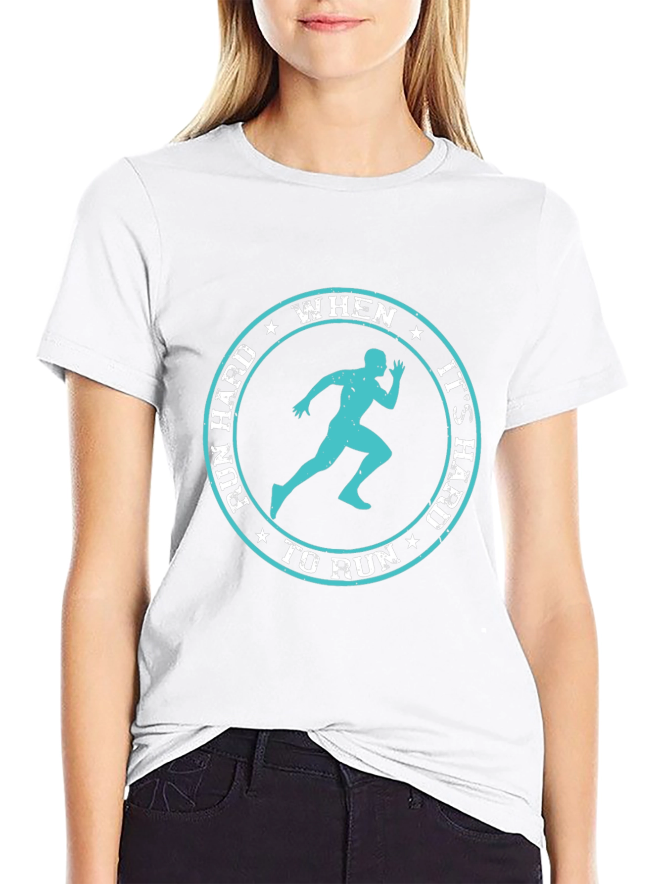 Run Hard Inspirational Graphic Tee