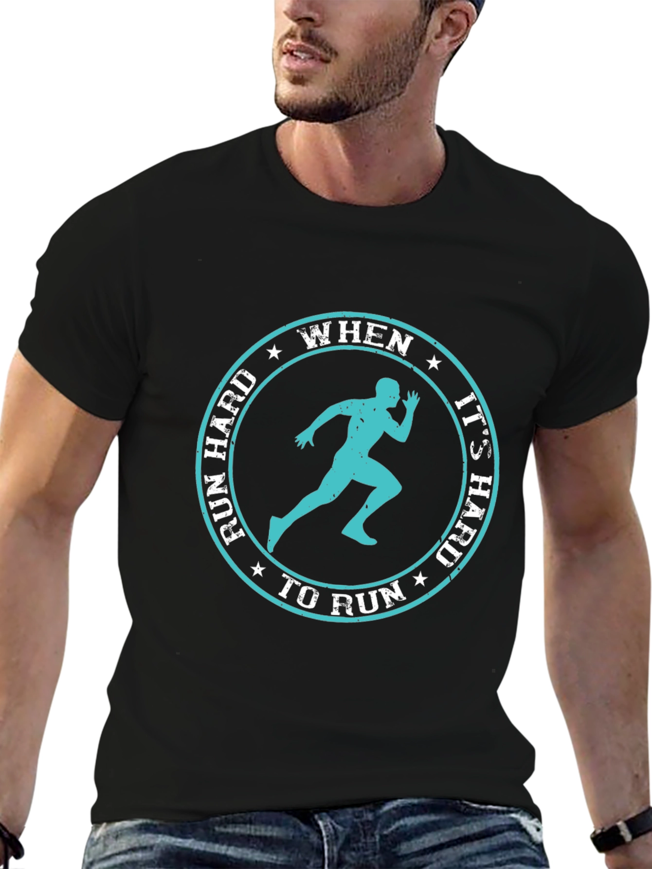 Run Hard Inspirational Graphic Tee