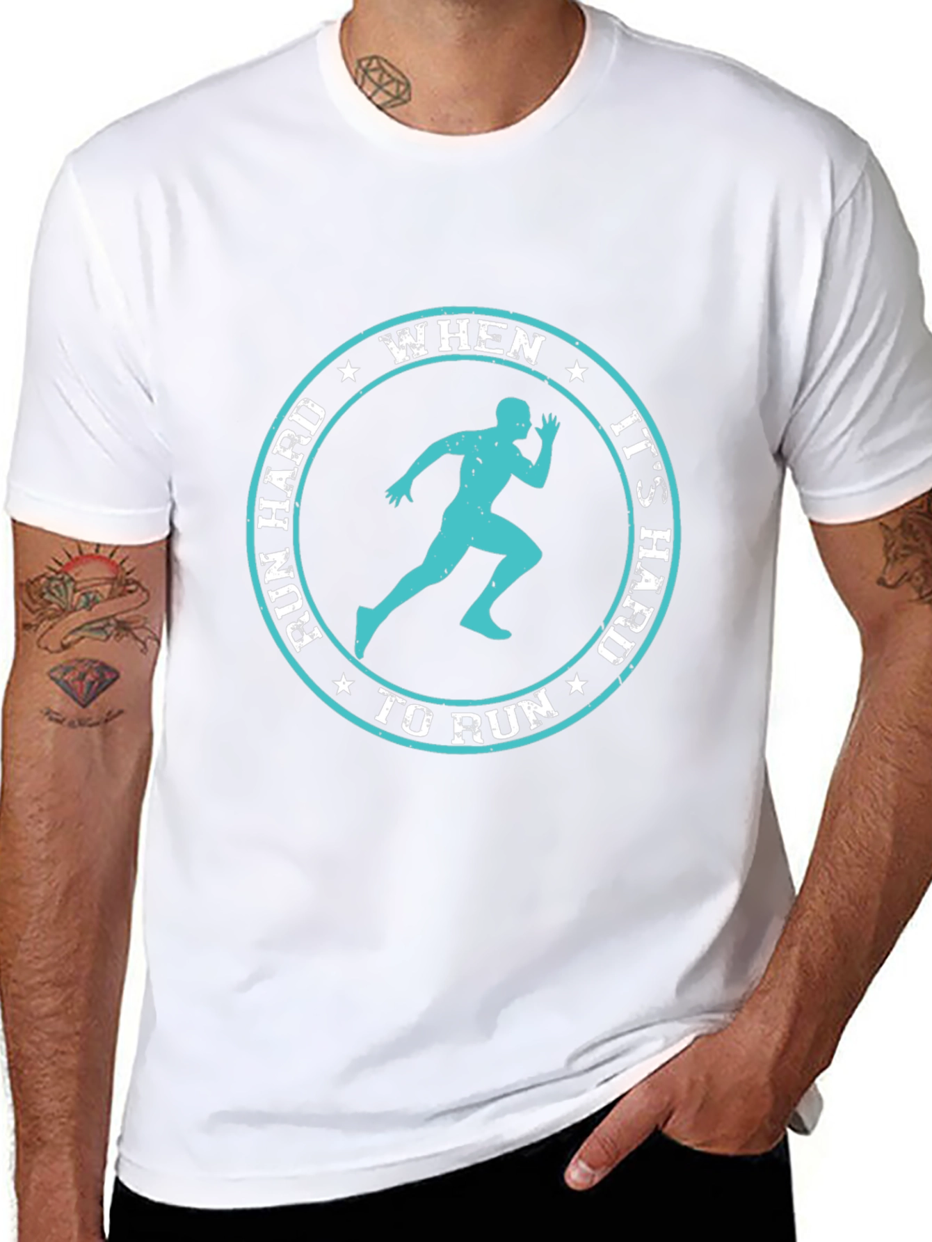 Run Hard Inspirational Graphic Tee