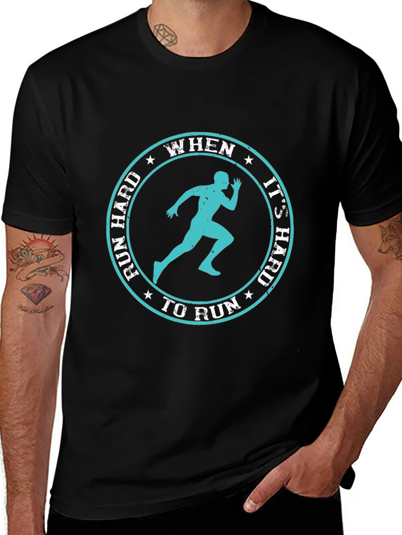 Run Hard Inspirational Graphic Tee