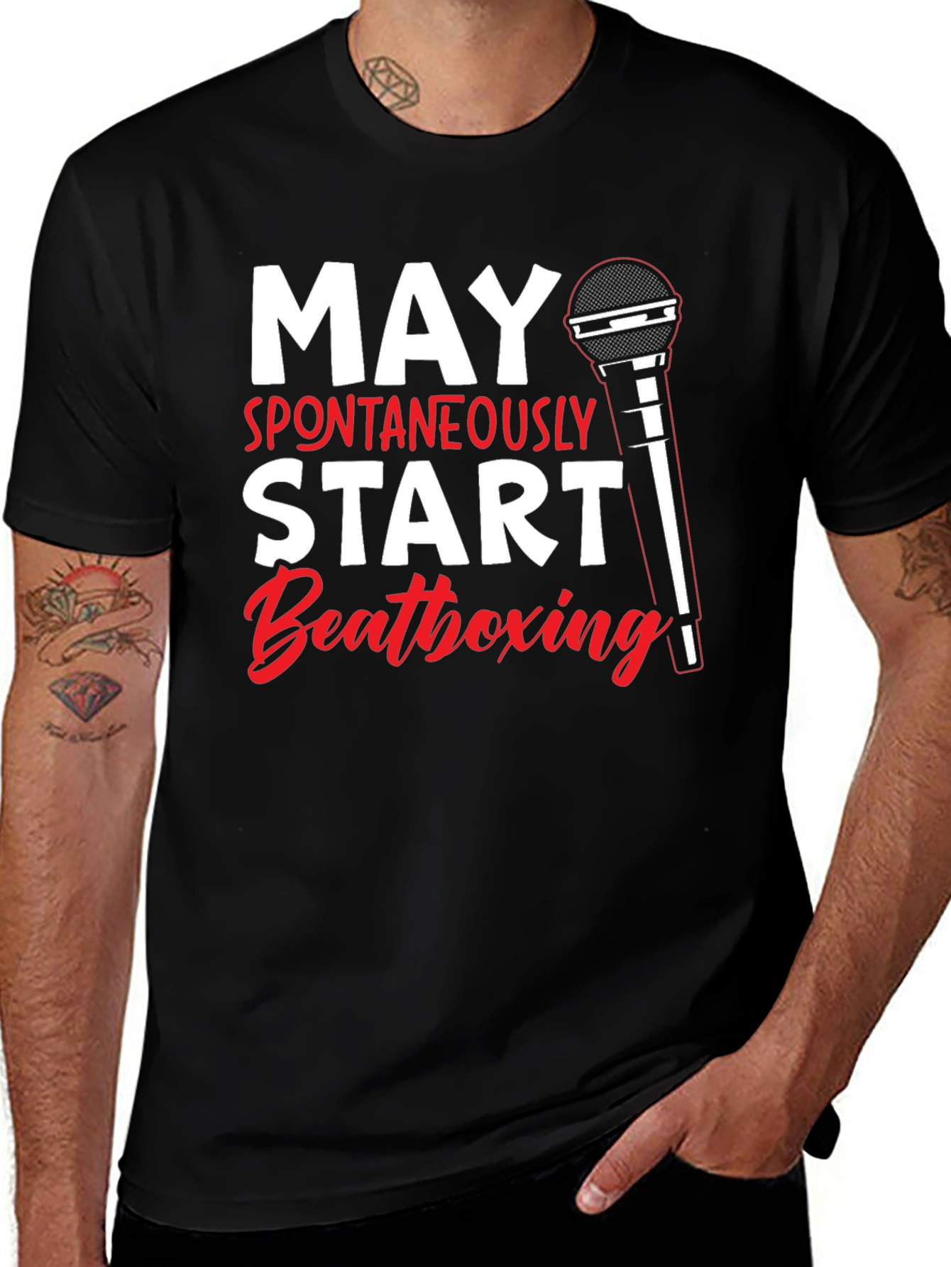 May Spontaneously Start Beatboxing Black T-Shirt