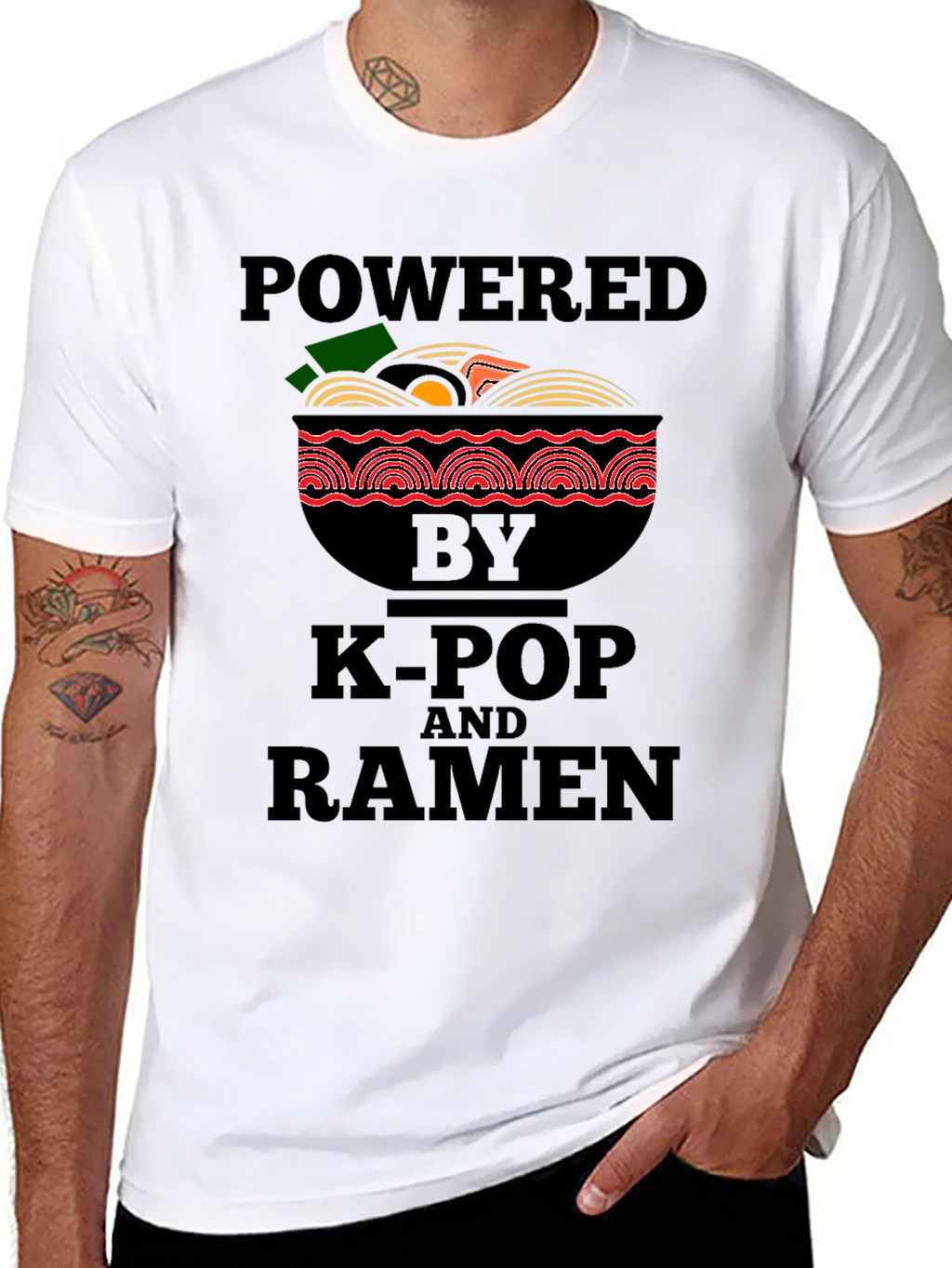 Powered by K-Pop and Ramen T-Shirt