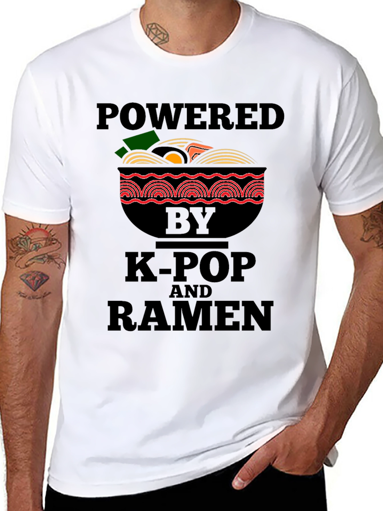 Powered by K-Pop and Ramen T-Shirt