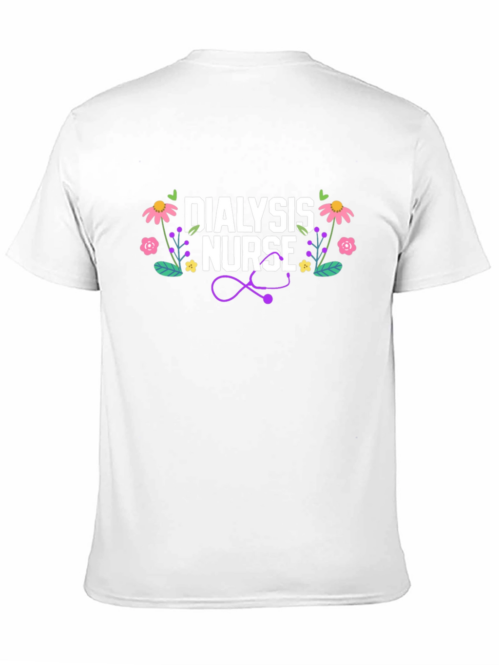 Dialysis Nurse Floral Stethoscope T-Shirt