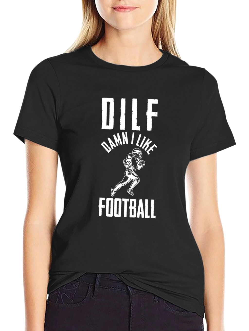 DILF Damn I Like Football Graphic T-Shirt