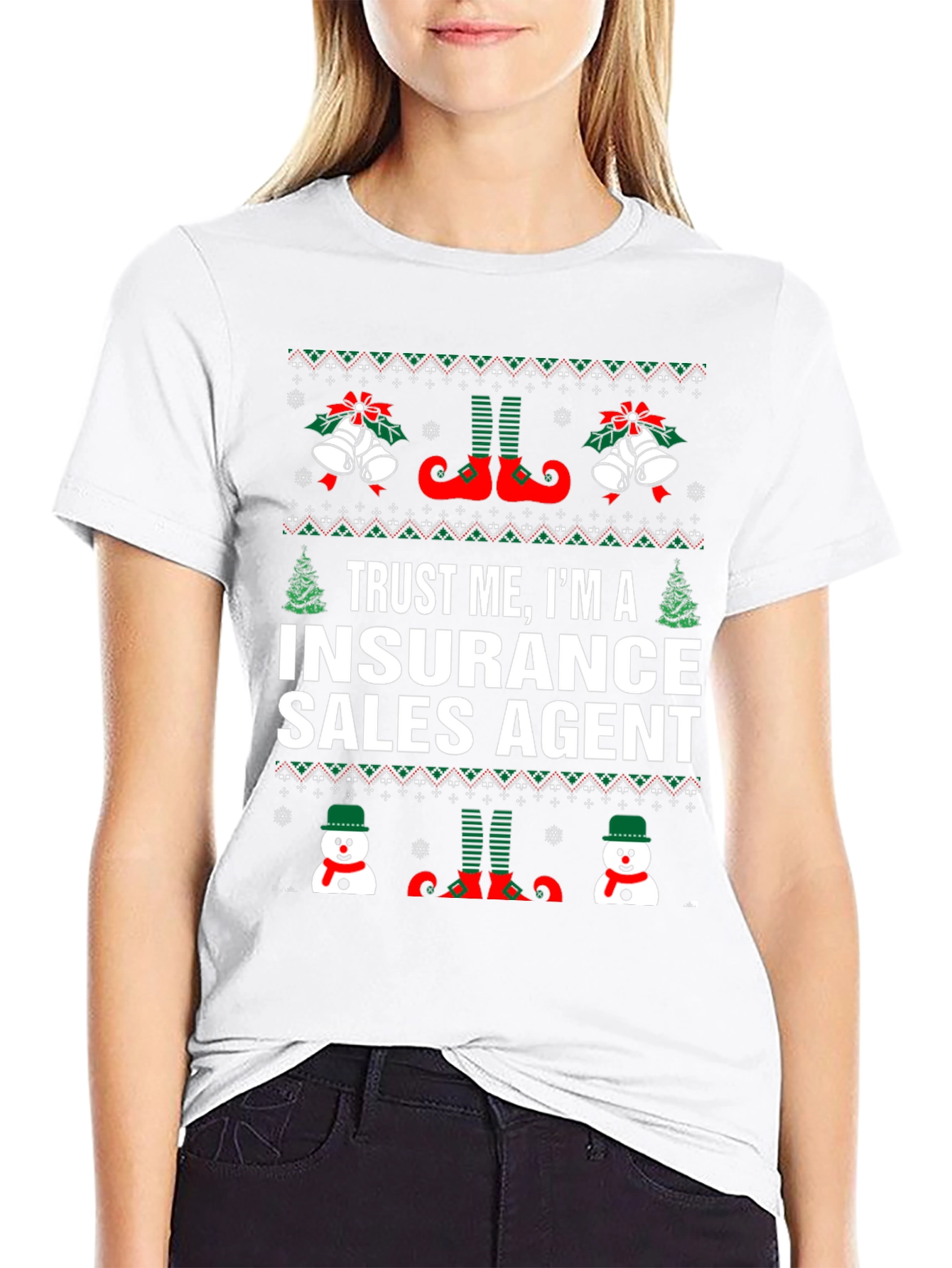 Insurance Sales Agent Ugly Christmas T-Shirt