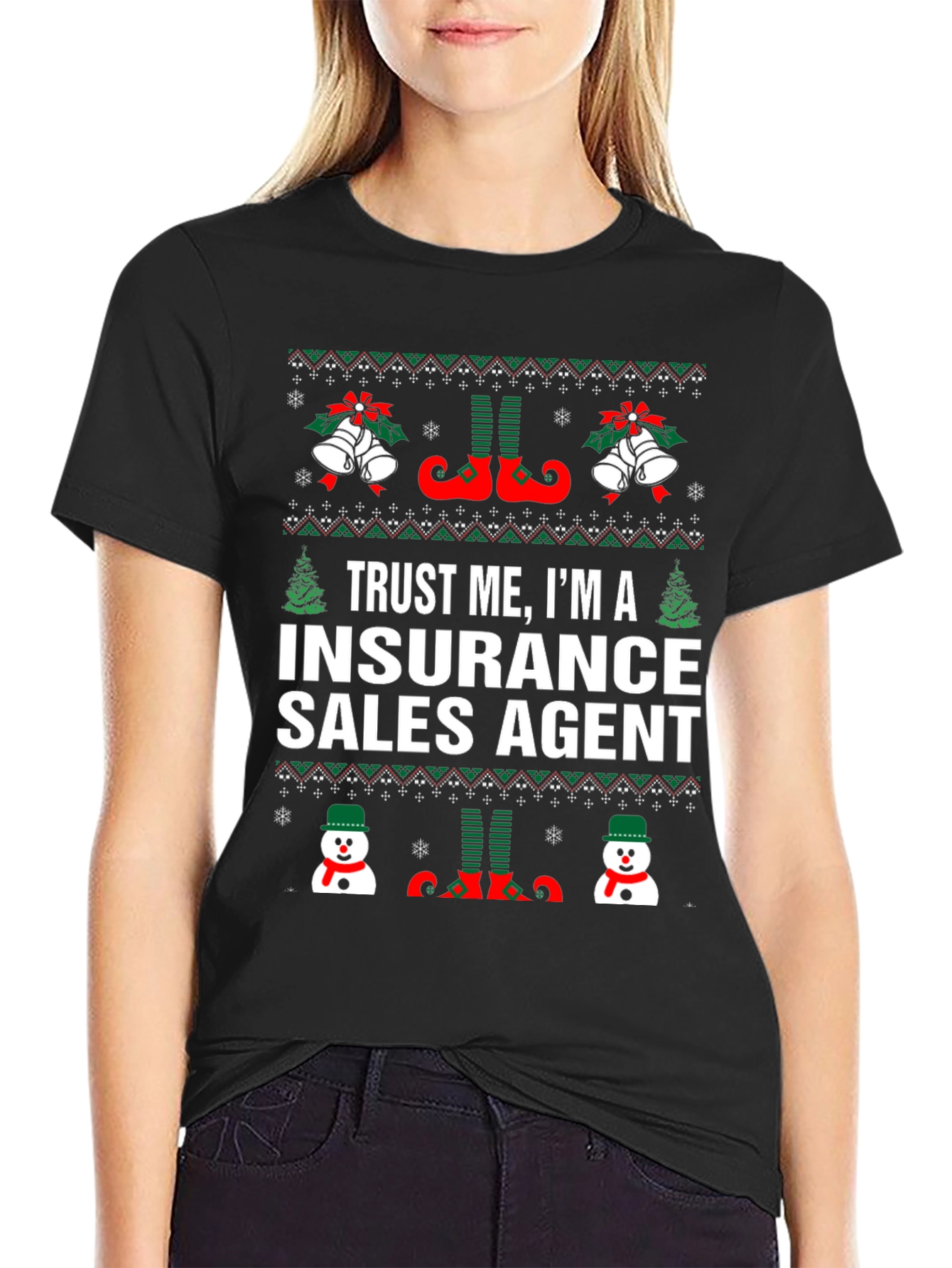 Insurance Sales Agent Ugly Christmas T-Shirt
