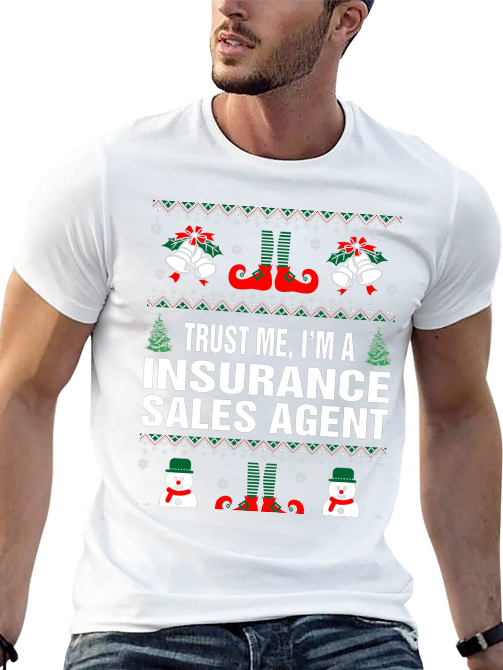 Insurance Sales Agent Ugly Christmas T-Shirt