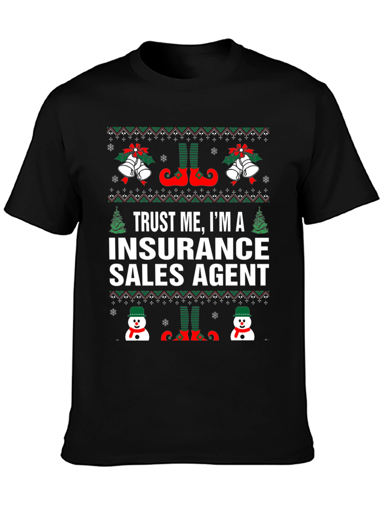 Insurance Sales Agent Ugly Christmas T-Shirt