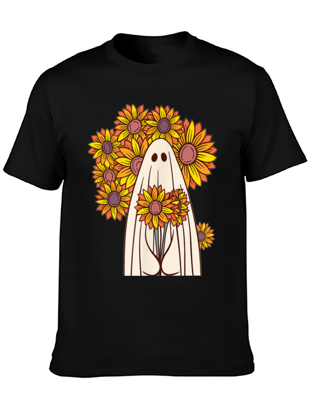 Ghost with Sunflowers Graphic Tee