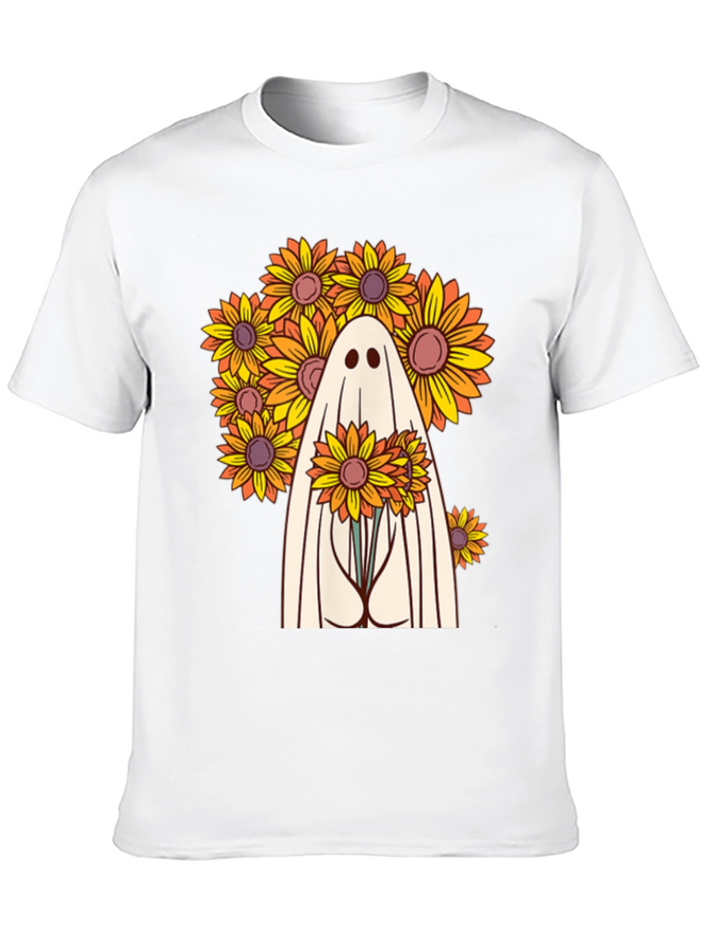 Ghost with Sunflowers Graphic Tee