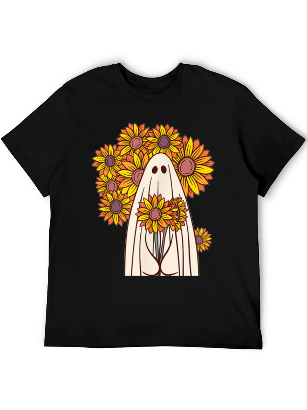 Ghost with Sunflowers Graphic Tee