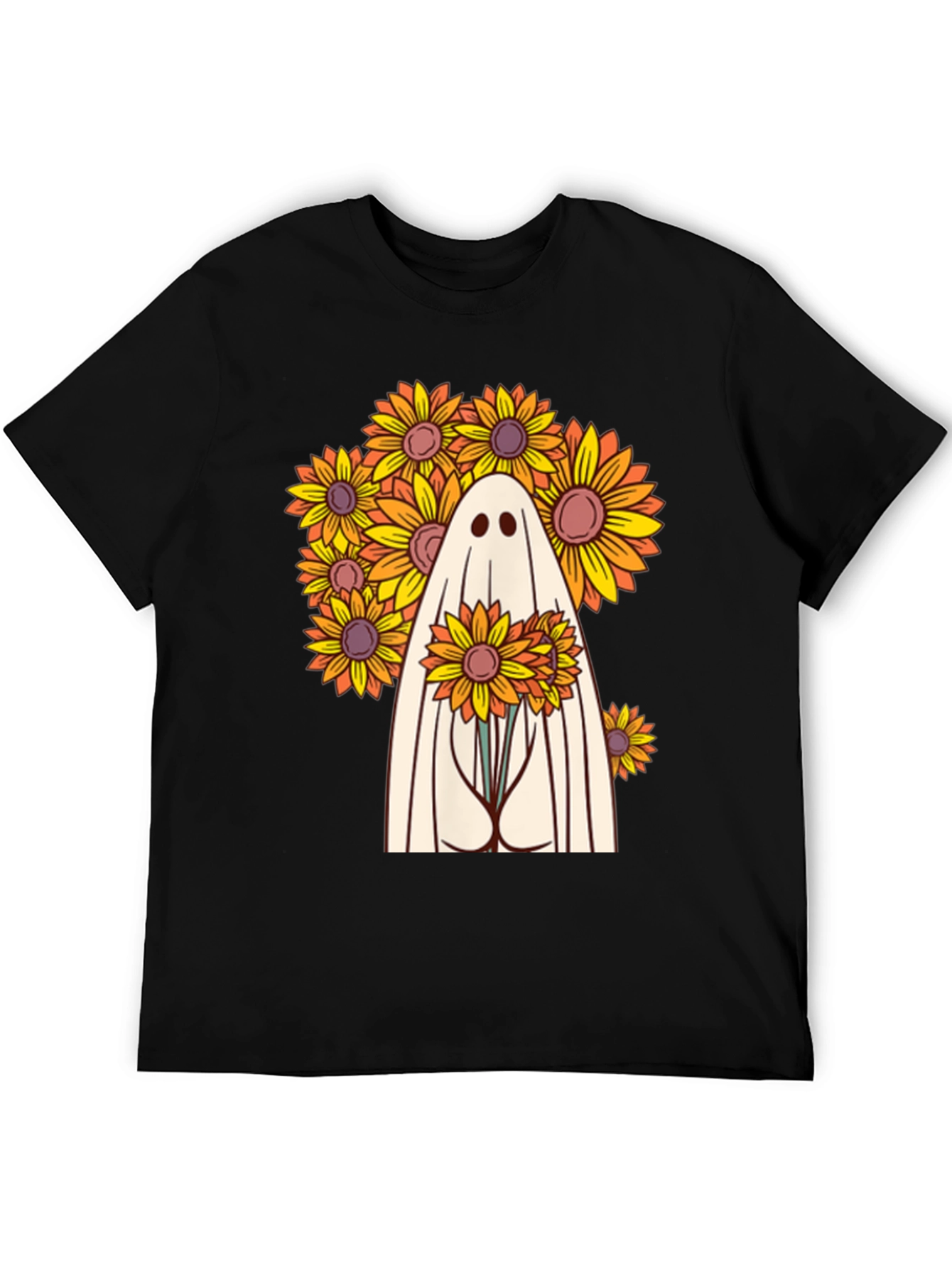 Ghost with Sunflowers Graphic Tee