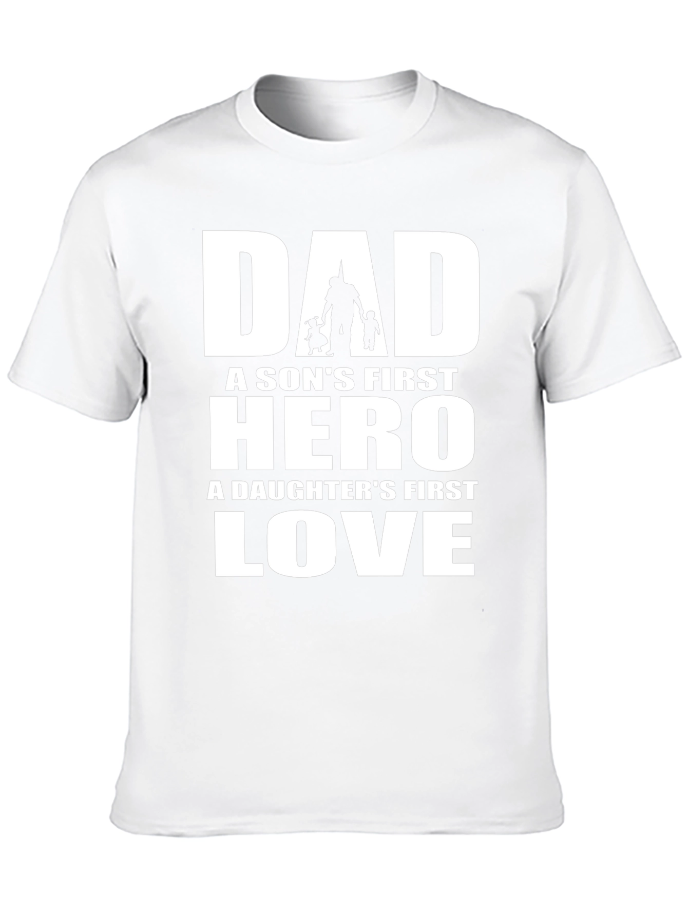 Dad Hero Love Black Graphic T-Shirt