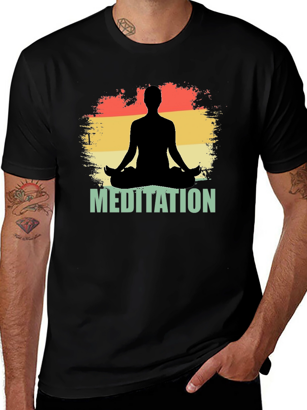 Meditation Silhouette Graphic T-Shirt