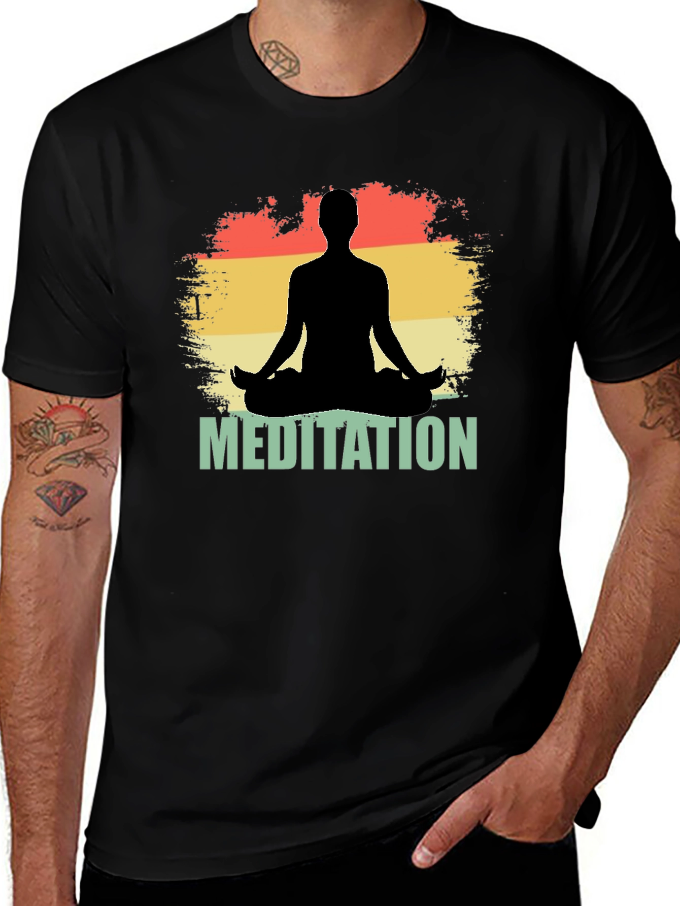 Meditation Silhouette Graphic T-Shirt