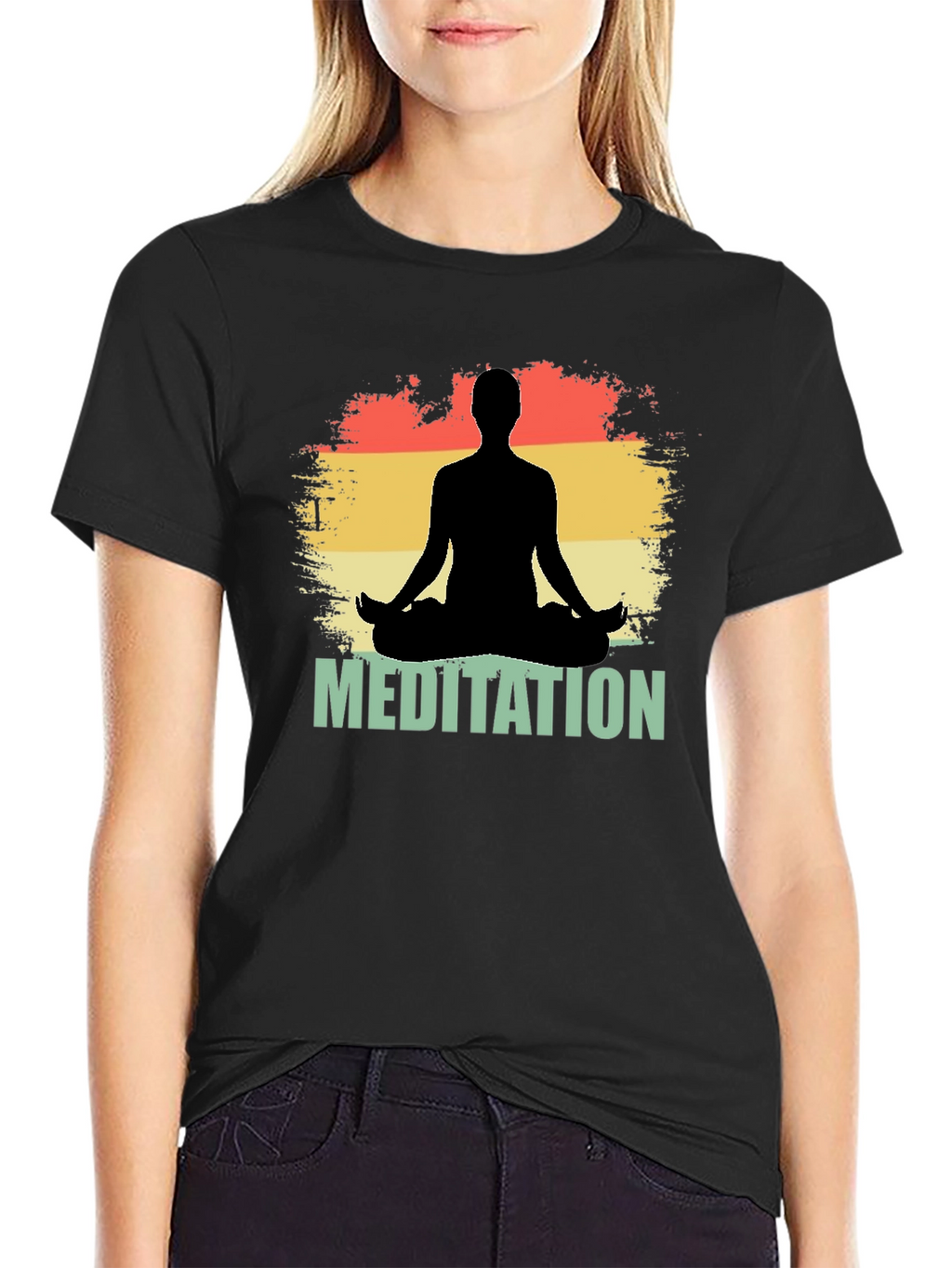 Meditation Silhouette Graphic T-Shirt