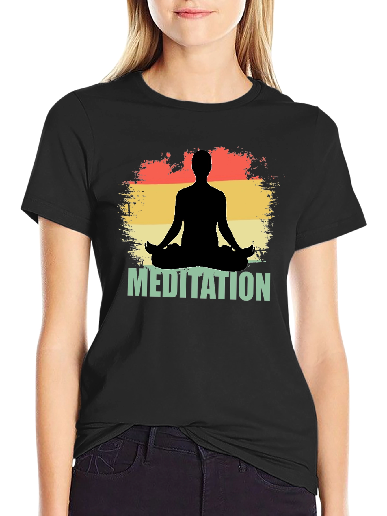 Meditation Silhouette Graphic T-Shirt