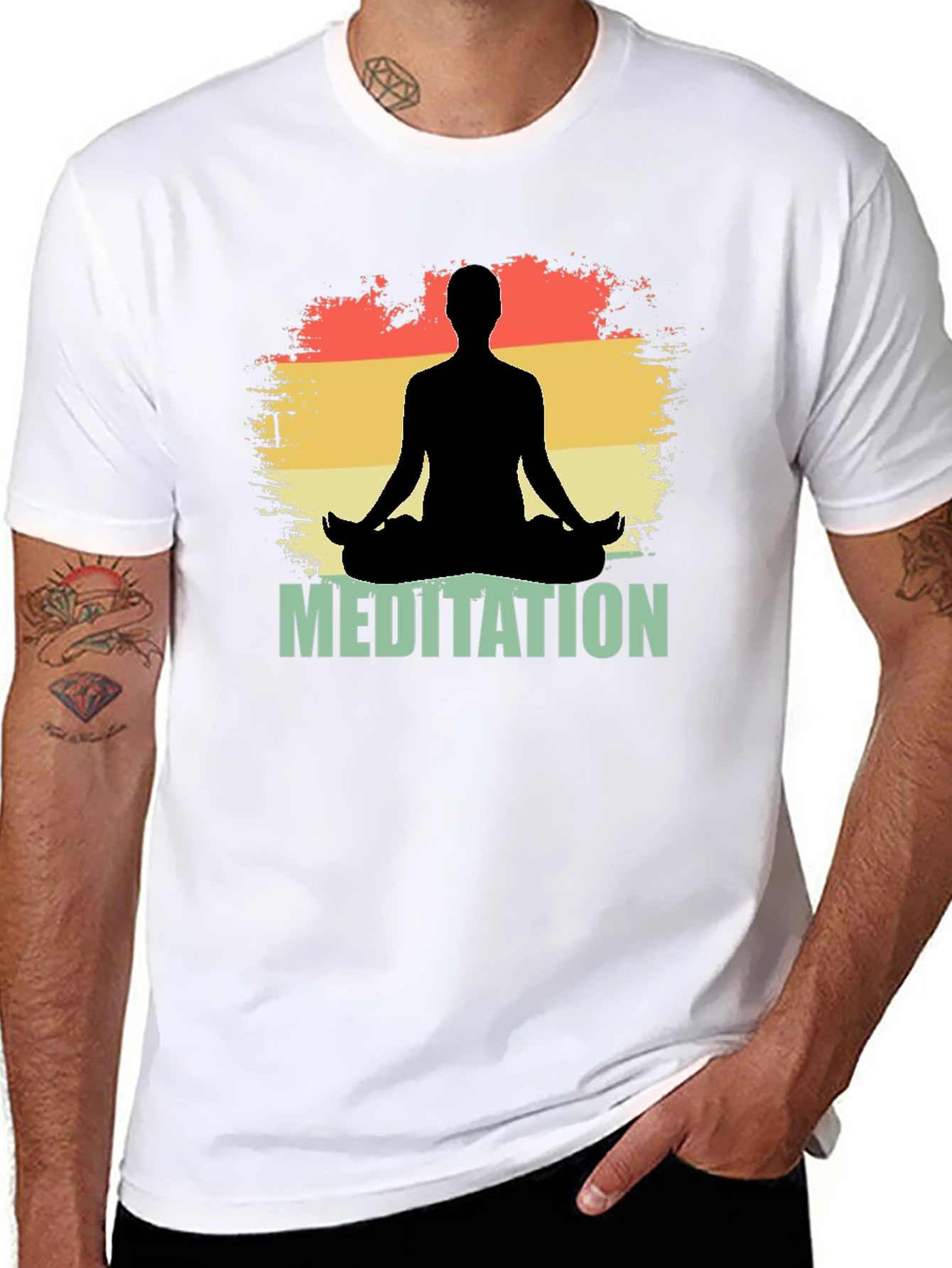 Meditation Silhouette Graphic T-Shirt