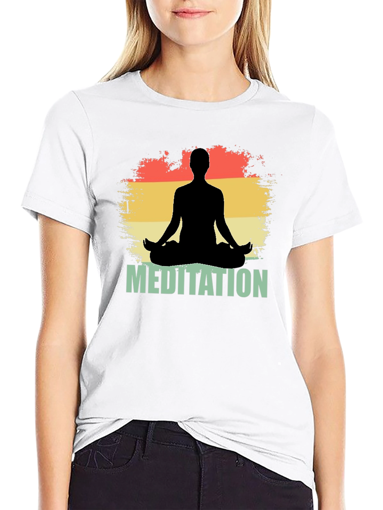 Meditation Silhouette Graphic T-Shirt